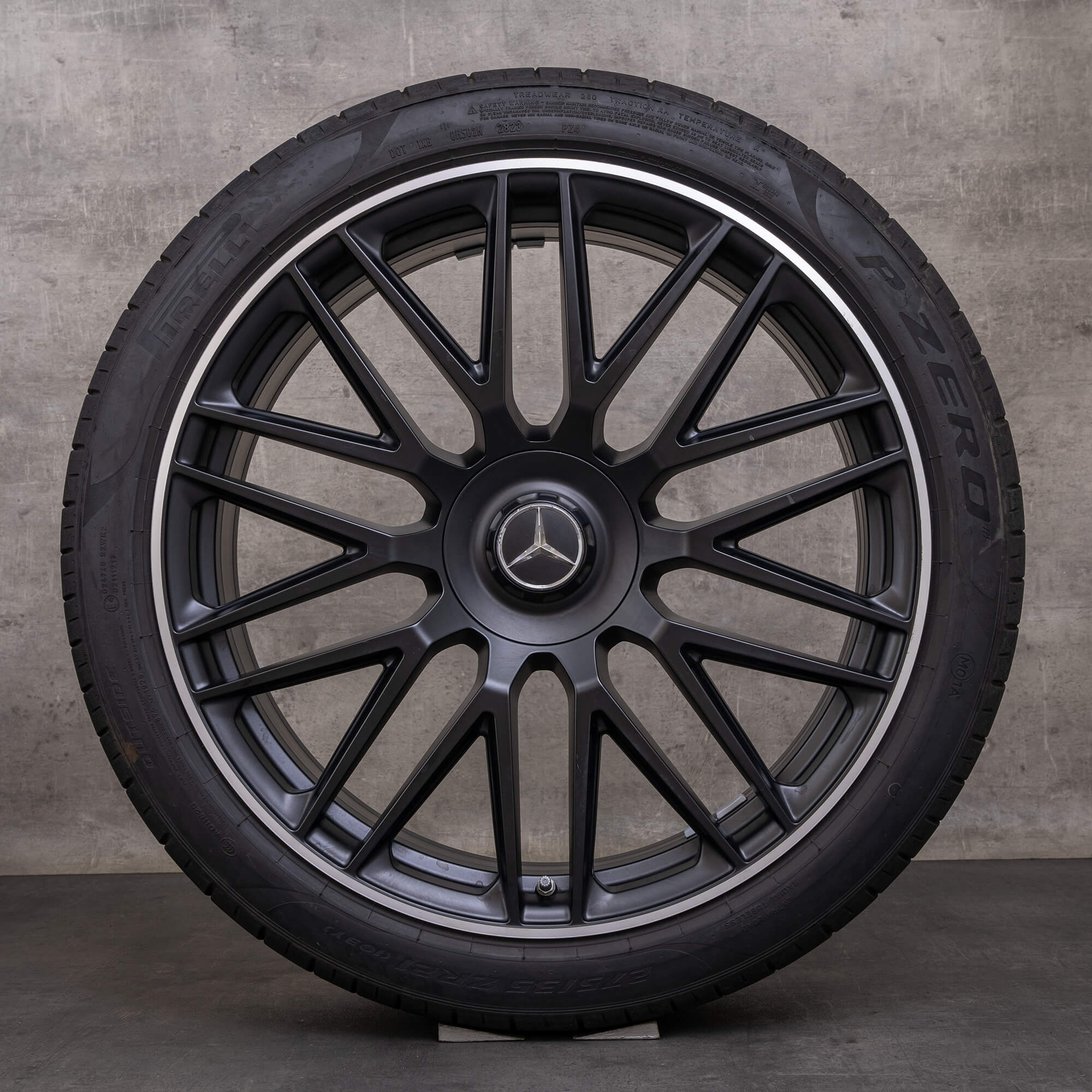 Orijinal Mercedes Benz SL 43 55 63 AMG kış jant lastikleri 21 inç R232 jantlar A2324012900 A2324013000 siyah mat parlak tornalanmış