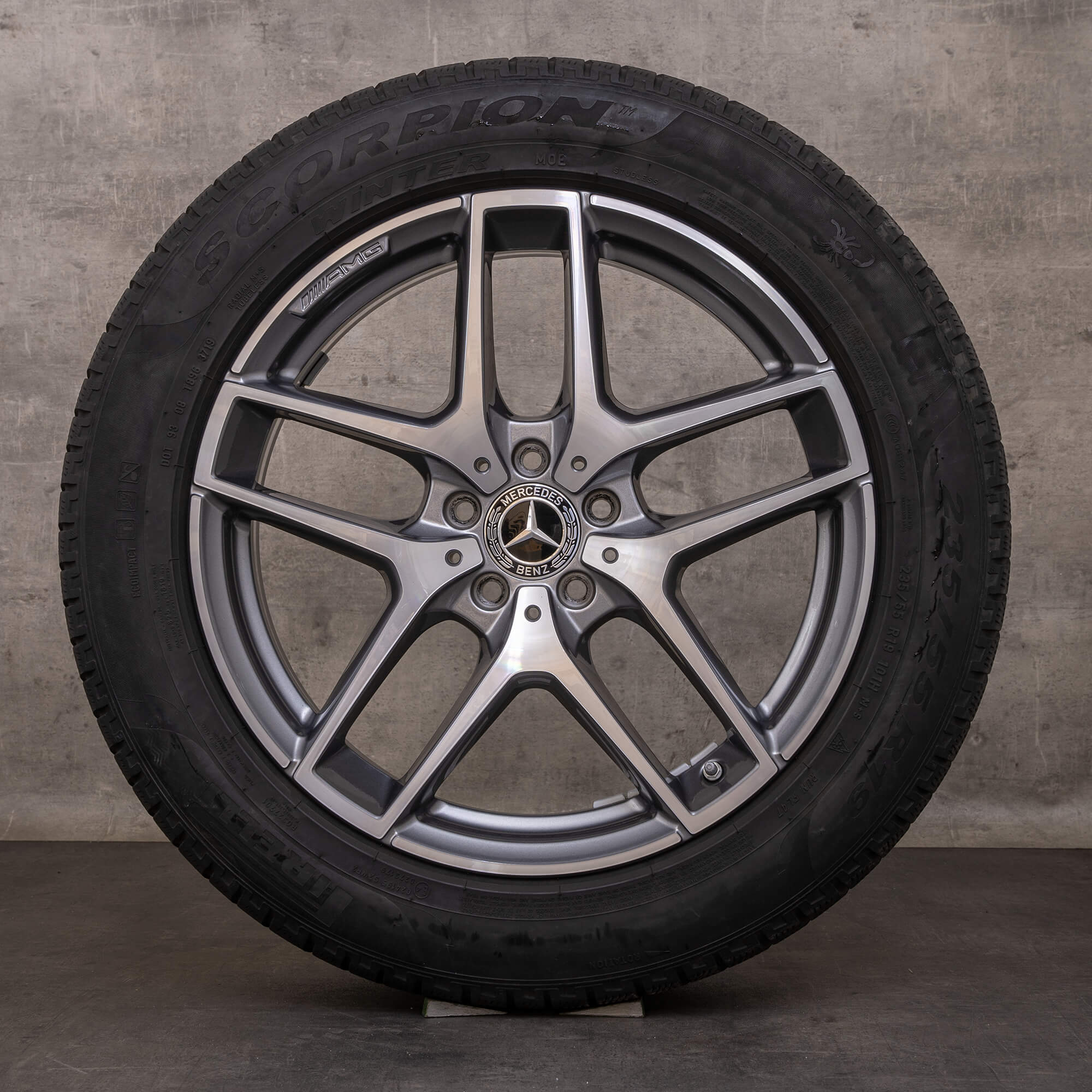Alkuperäiset Mercedes Benz GLC & 43 AMG talvirenkaat 19 tuuman C253 X253 vanteet A2534011800 himalajanharmaa kiillotettu