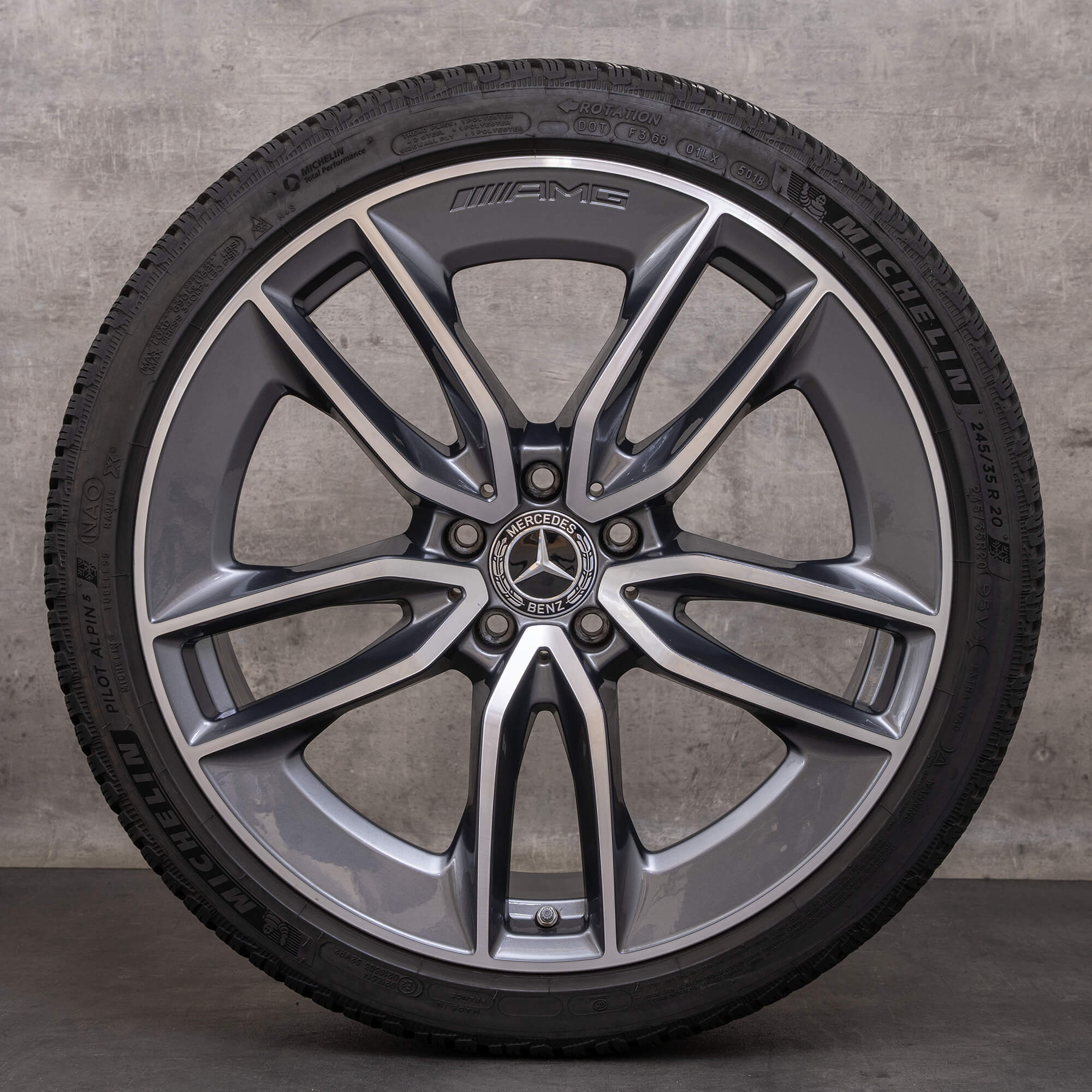 Original AMG Mercedes E-Klasse E43 E53 Winterräder 20 Zoll W213 S213 A238 C238 Felgen A2134014900 A2134015000 himalaya grey glanzgedreht