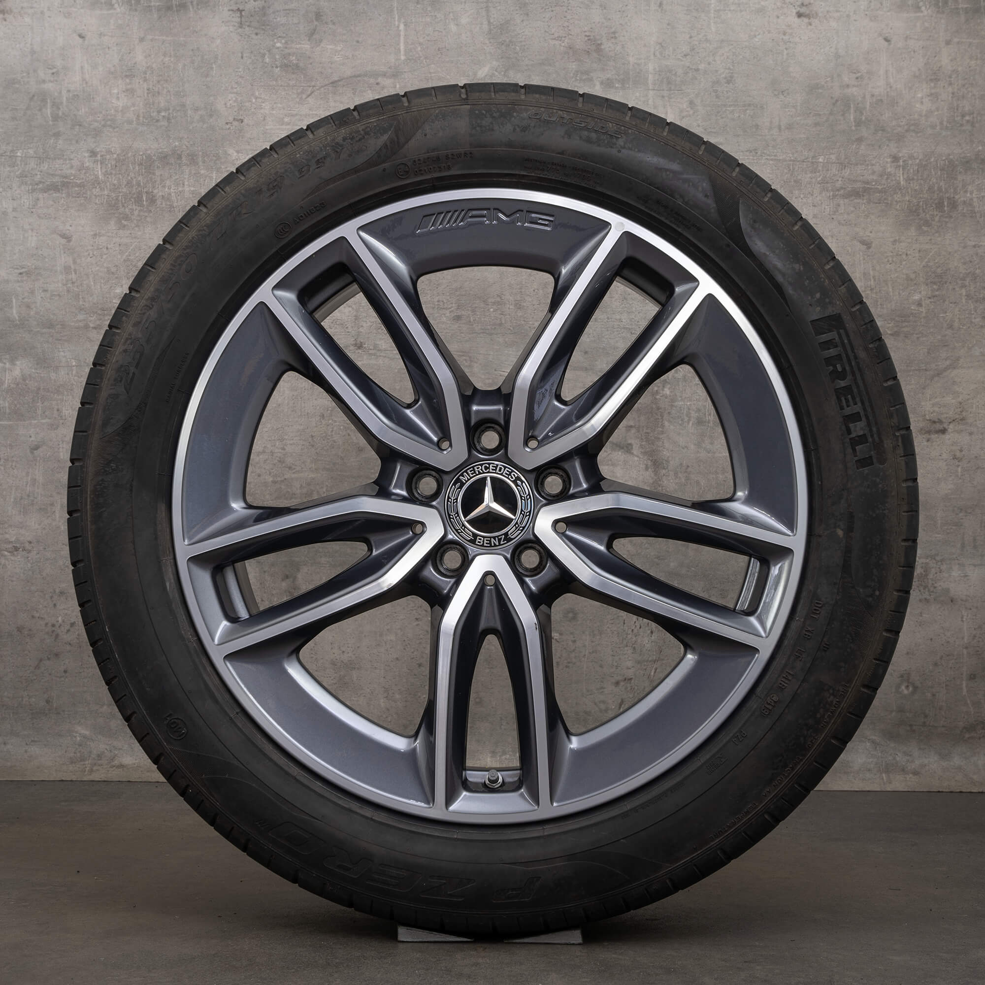 Alkuperäiset Mercedes Benz GLA GLB 35 45 & S AMG vanteet 19 tuuman H247 X247 kesäpyörät A2474011800 himalajanharmaa kiillotettu