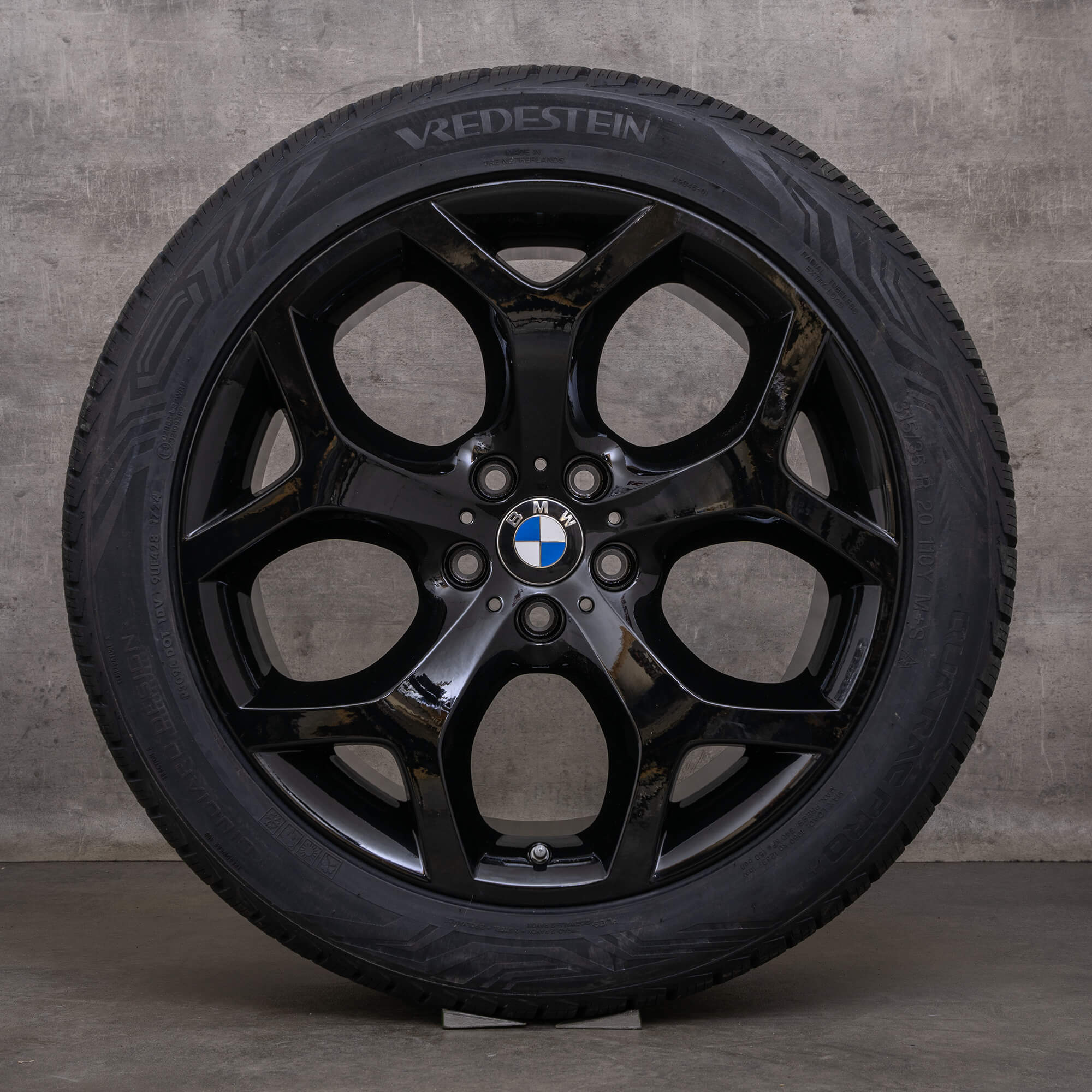 Original BMW X5 X6 llantas de 20 pulgadas E70 F15 F16 neumáticos para todo tipo clima estilo 214 6772249 6772250 negro alto brillo