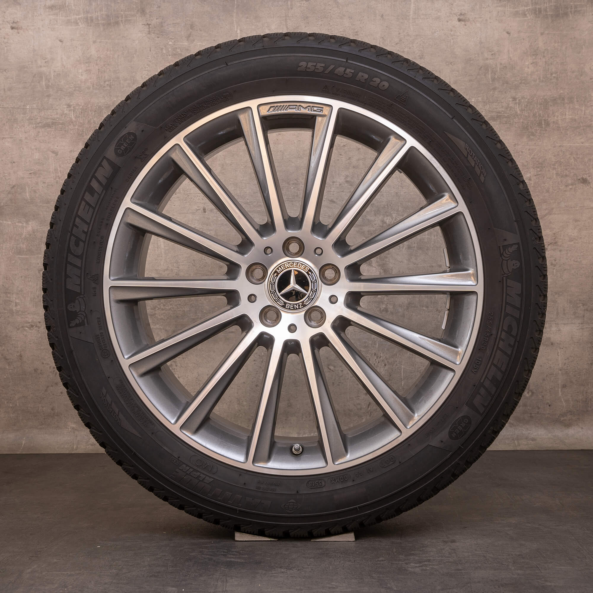 Oryginalne koła zimowe Mercedes Benz GLC AMG 20 cali X253 C253 felgi A2534011900 himalaya szary polerowane