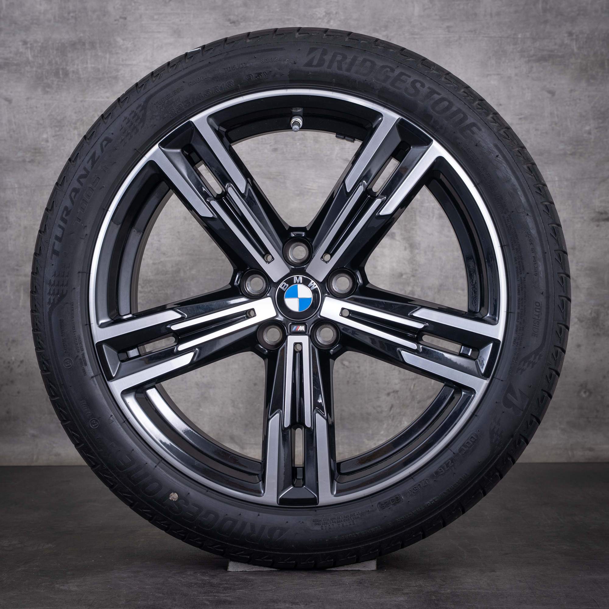 Ruote invernali originali BMW Serie 2 Serie 3 Serie 4 da 18 pollici per G20 G21 G22 G23 G42 Coupé modello Syling 848 M codici 8746631 8746632 nero jet diamantato