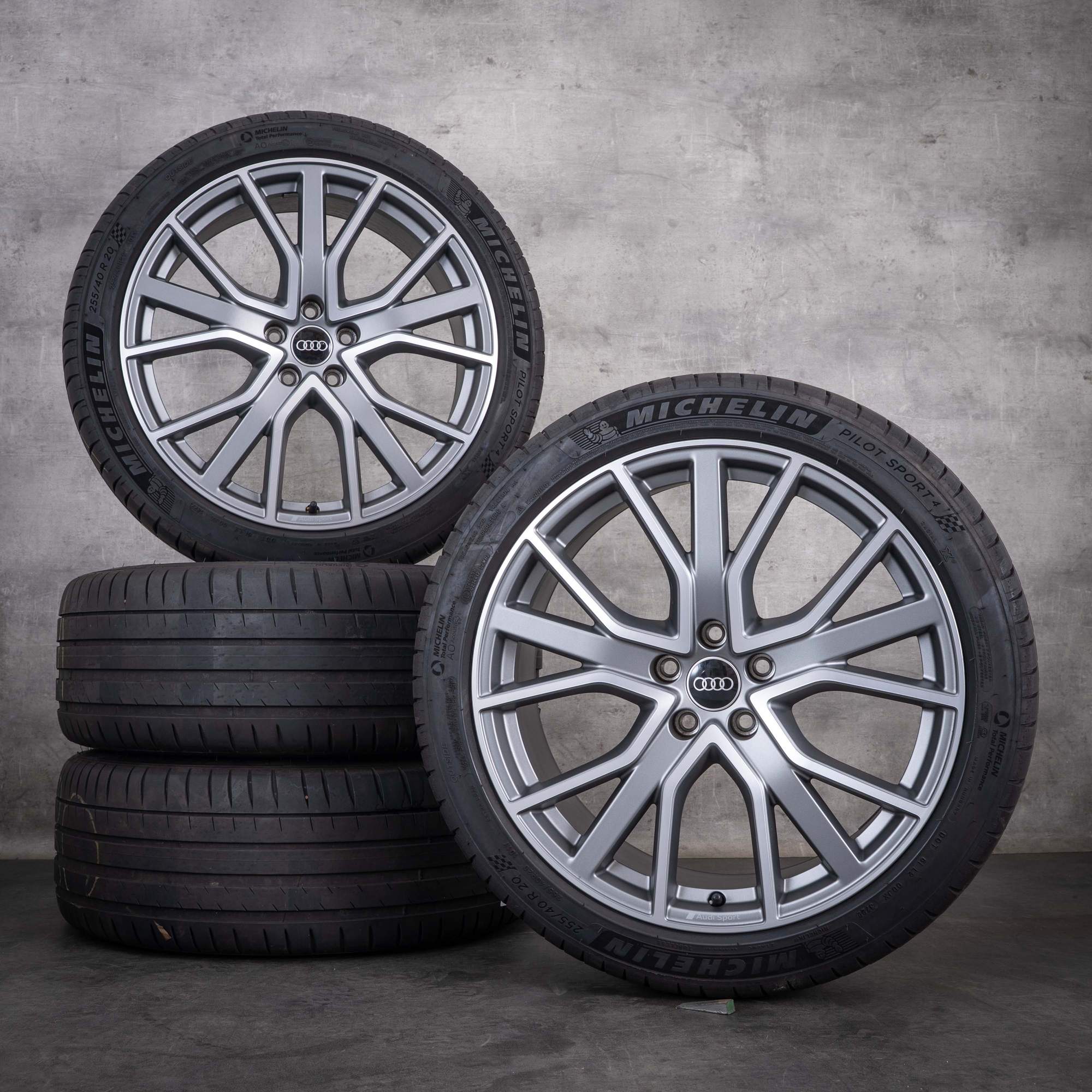 Cerchi originali Audi A6 S6 da 20 pollici 4K C8 ruote estive 4K0601025AB gomme estive titanio opaco diamantato