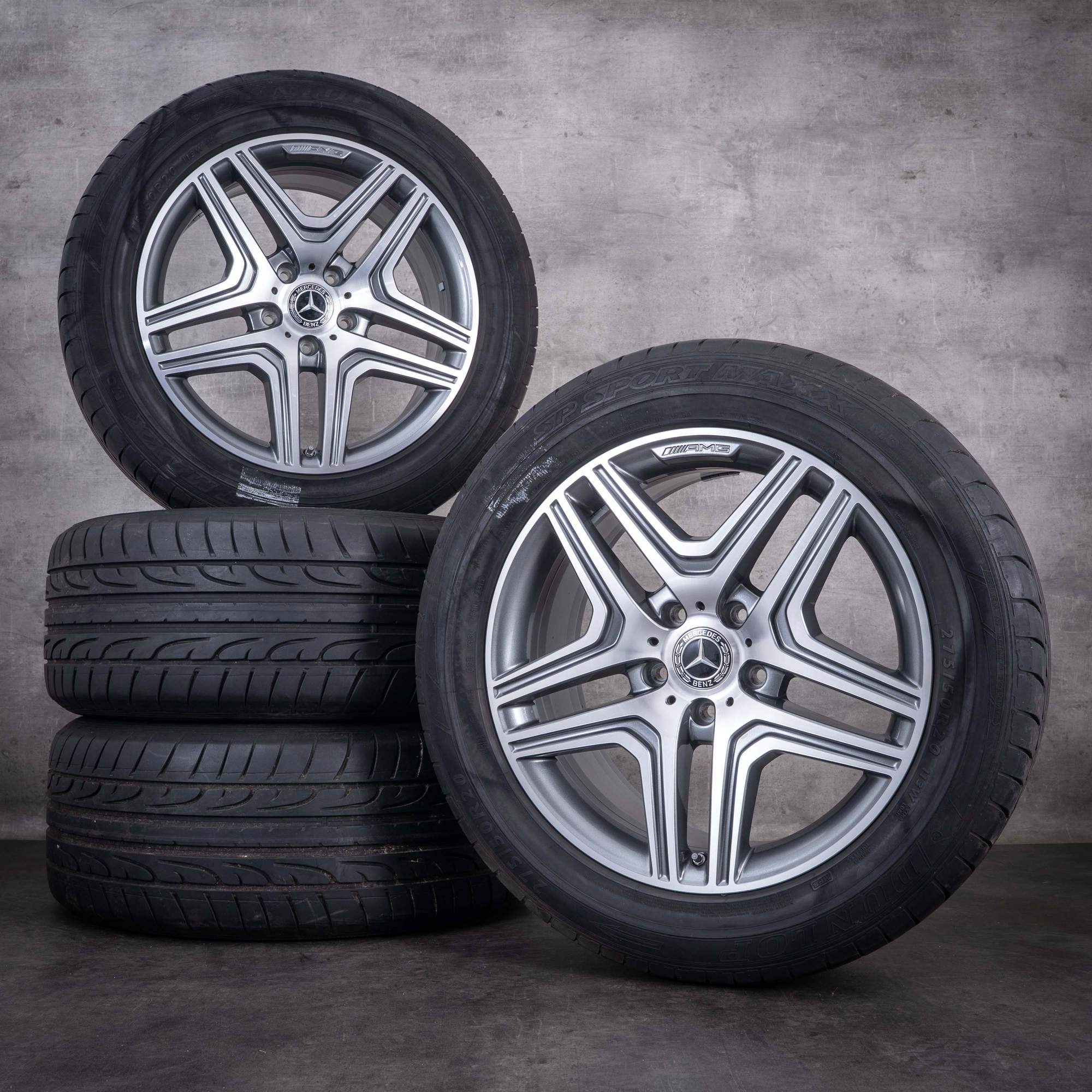 Alkuperäiset Mercedes-Benz G-sarjan G63 G65 AMG -vanteet 20 tuumaa W463 kesärenkaat A4634013002 himalaya grey diamond cut