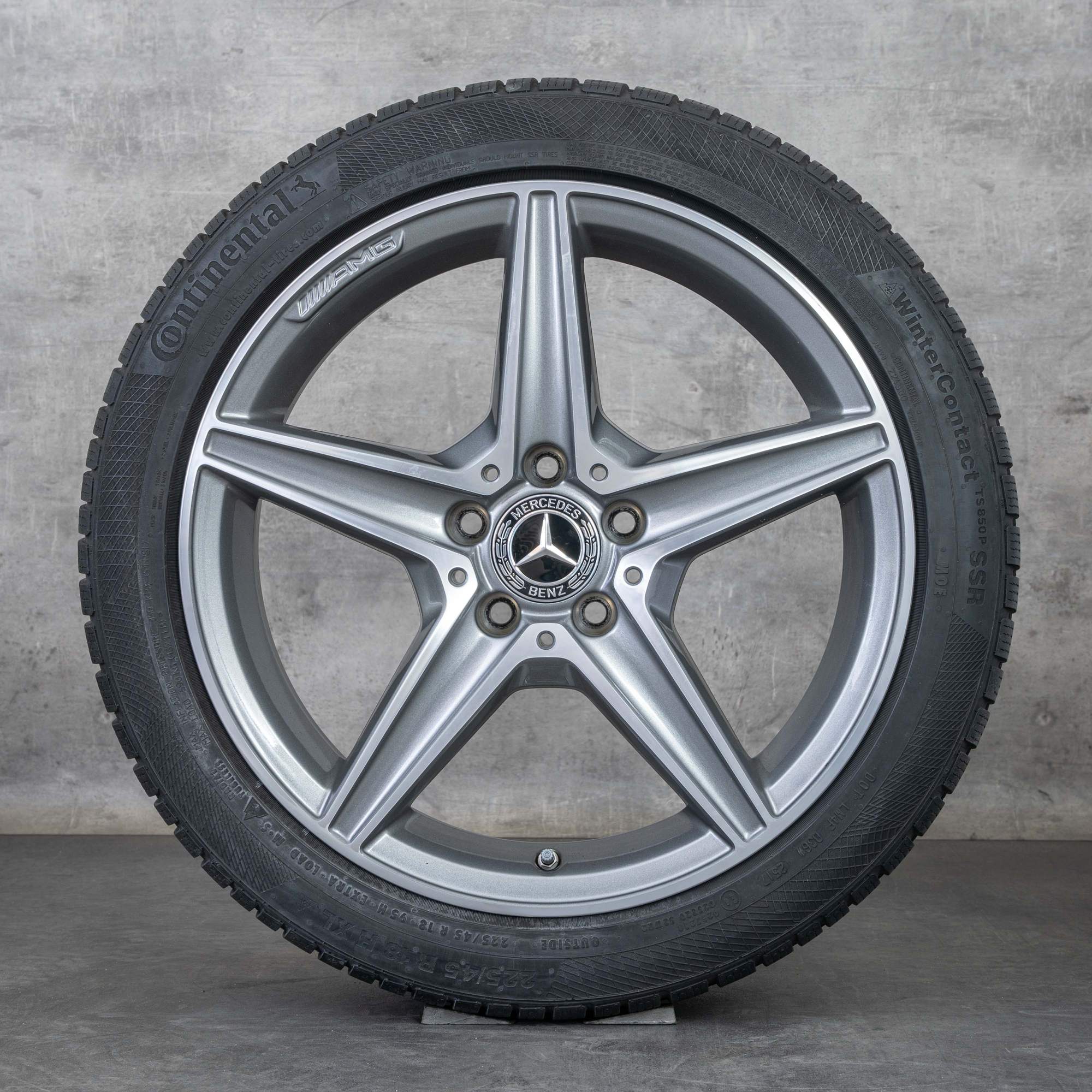 Oryginalne koła zimowe Mercedes Benz Klasa C AMG 18 cali W205 S205 C205 A205 Felgi A2054011100 czarny mat