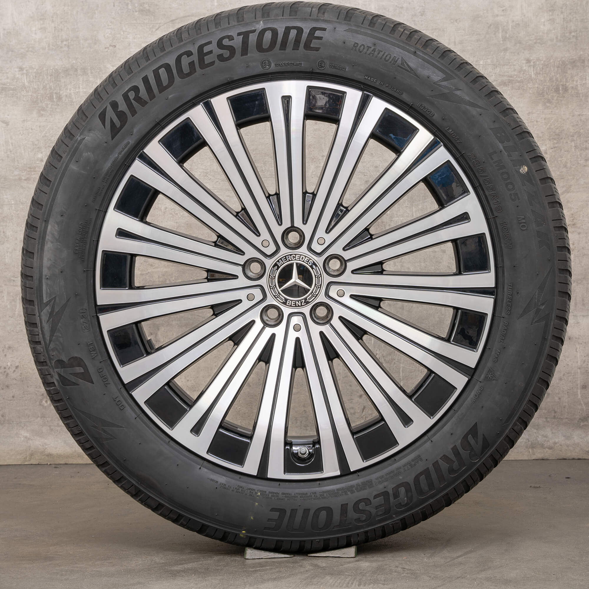 Originele Mercedes EQS Winterrder 19 inch V297 velgen A2974010500 zwart glanzend gedraaid