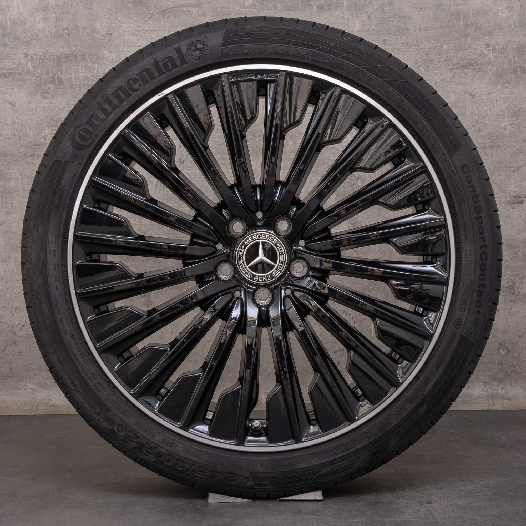 Originale Mercedes Benz E-Klasse AMG fælge 20 tommer W214 S214 sommerhjul A2144010500 A2144010600 sort højglans drejet