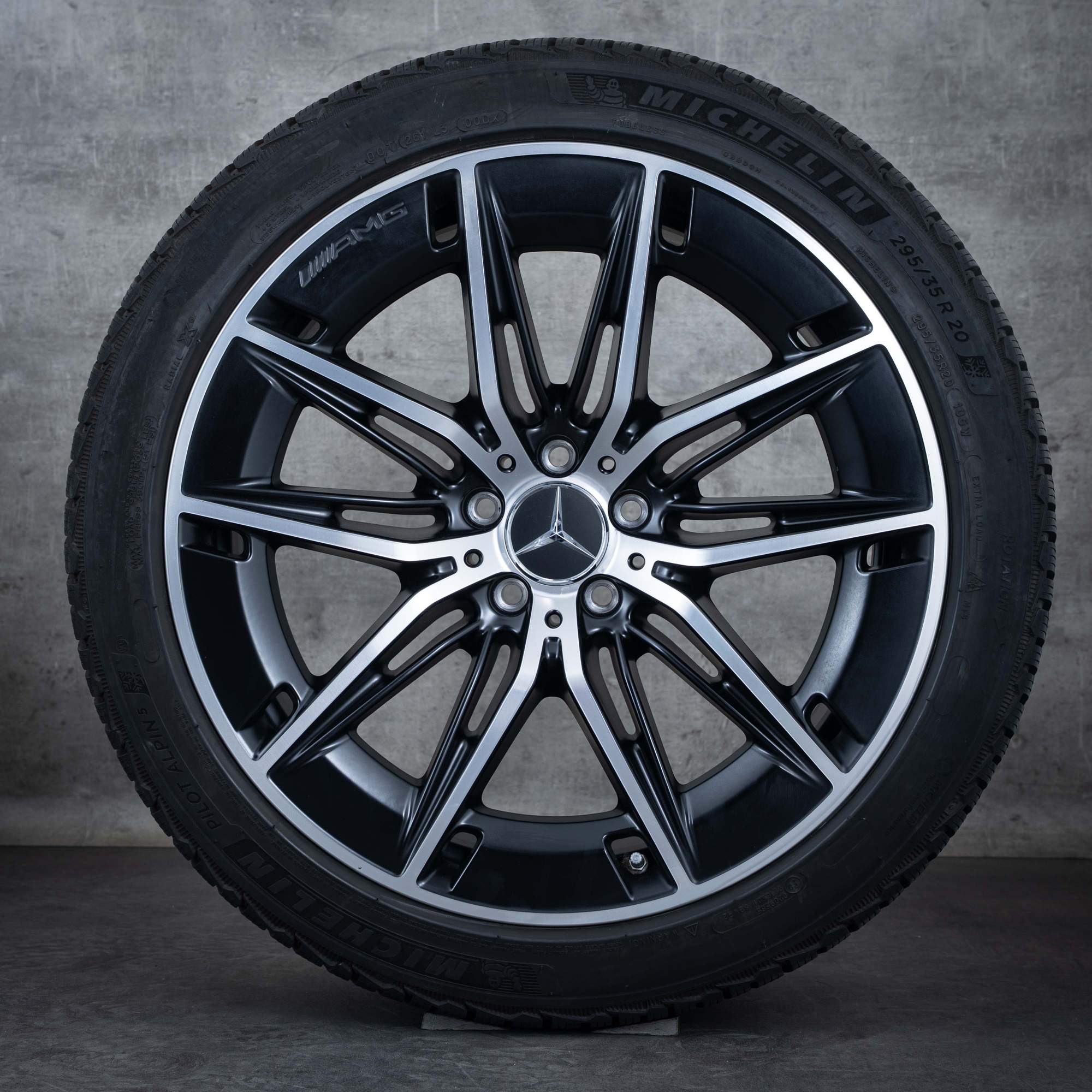 Original Mercedes Benz E-Klasse E53 AMG Winterräder 20 Zoll W214 S214 Felgen A2144011100 A2144011200 schwarz matt glanzgedreht