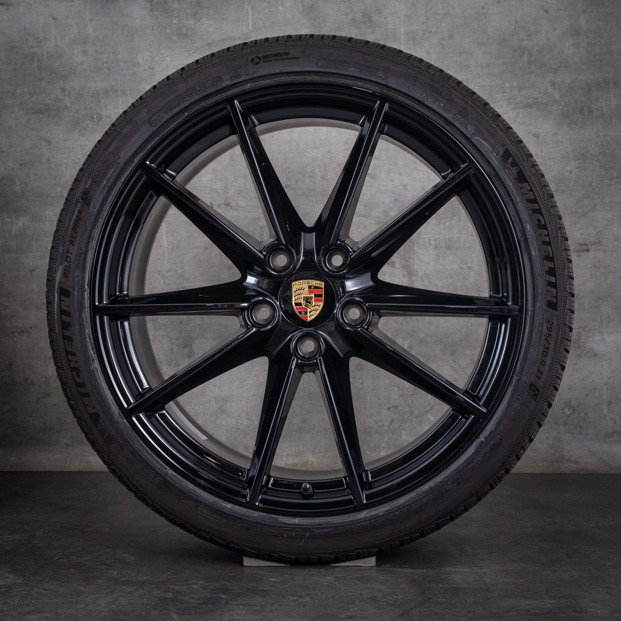 Porsche 992 I Winterräder 20 21 Zoll Felgen 992601025C 992601025E Carrera S Rad schwarz glanz - Rad 3 von 4