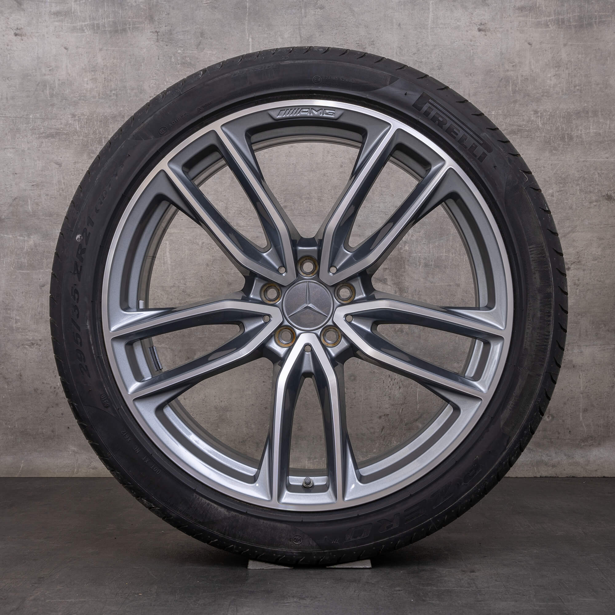Oryginał Mercedes Benz GLC 63 & S AMG felgi 21 cali C253 X253 koła letnie A2534013800 A2534013900 himalaya szary polerowane