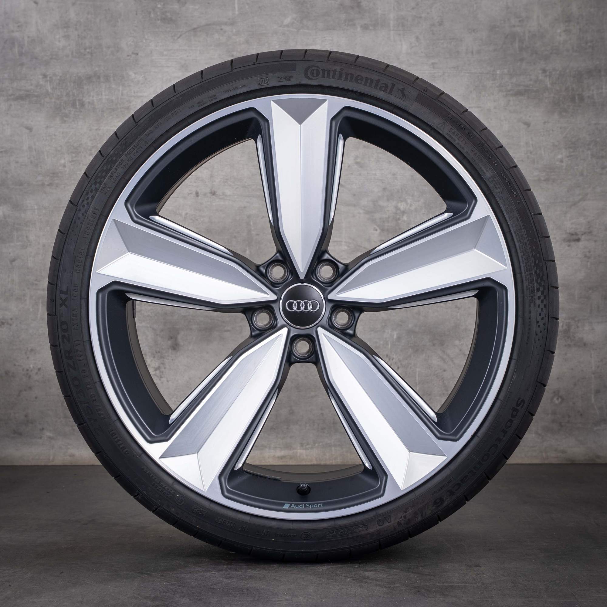 OEM Audi RS4 RS5 winter wheels 20inch B9 8W F5 rims Peak 8W0601025CS Matte Black Polished Finish