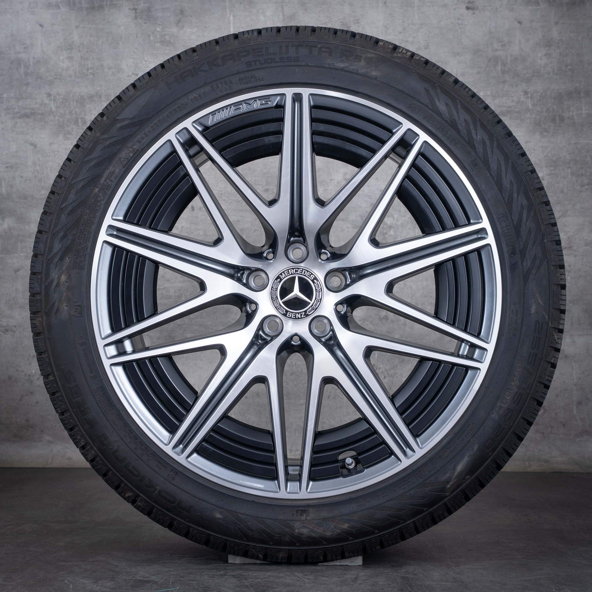 Alkuperäiset Mercedes Benz GLC 43 63S E AMG talvirenkaat 20 tuuman X254 Performance vanteet A2544016800 himalajanharmaa Kiillotettu