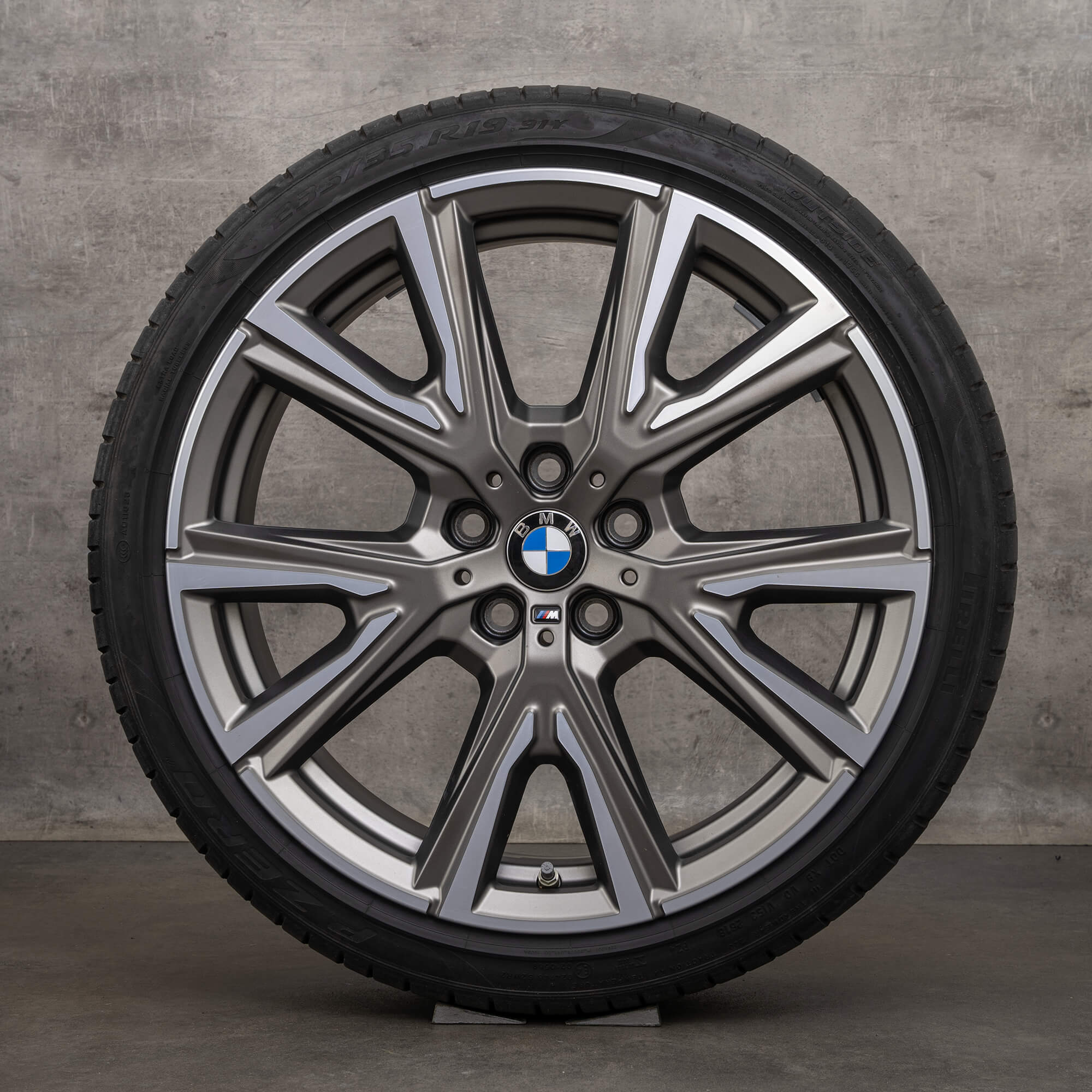 Original BMW 1er 2er Felgen 19 Zoll F40 F44 Sommerräder Styling 557 M 8053525 ceriumgrey matt glanzgedreht