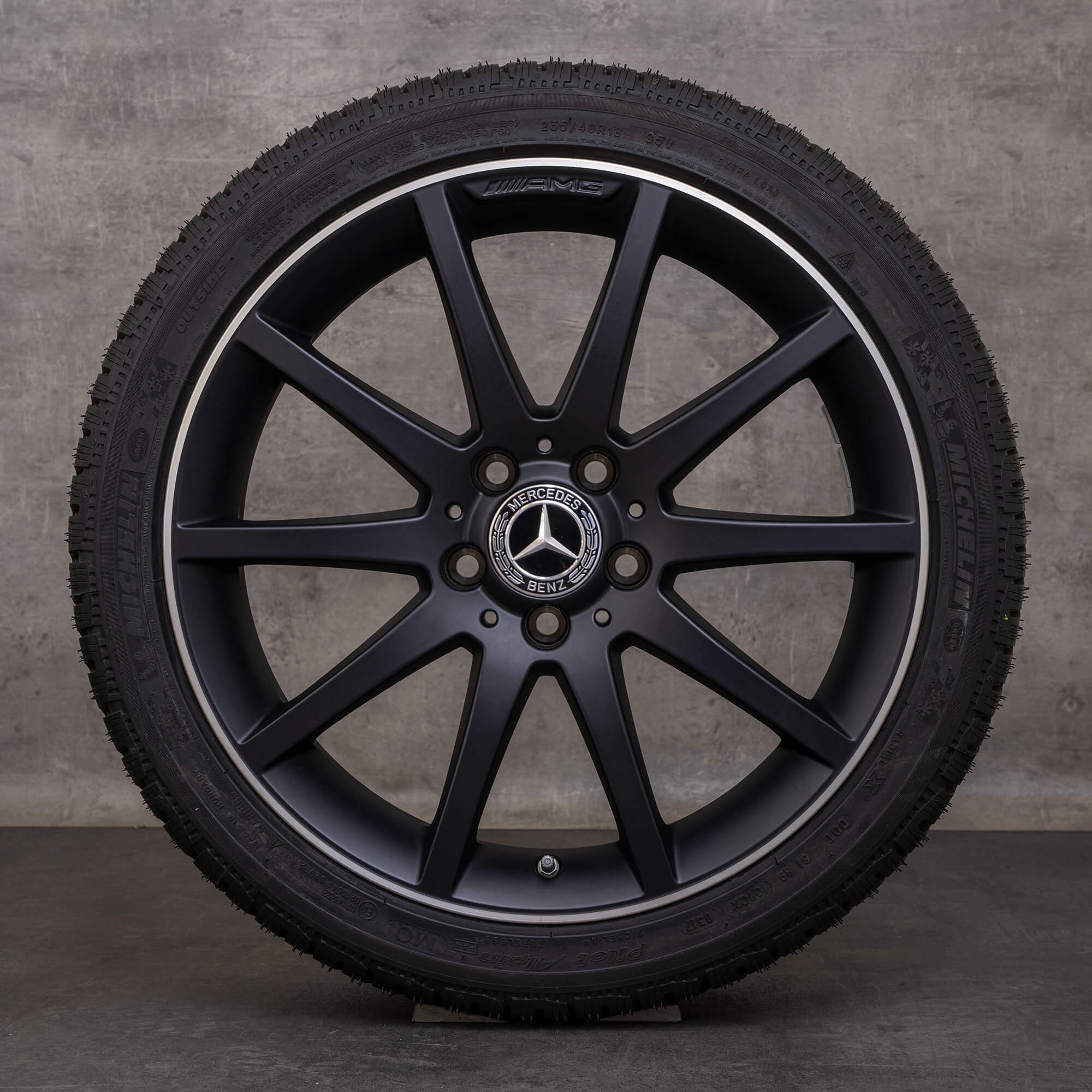 Original Mercedes Benz SLK SLC 55 AMG jante 18 inch R172 Anvelope de vară A1724013002 negru mat Lucios
