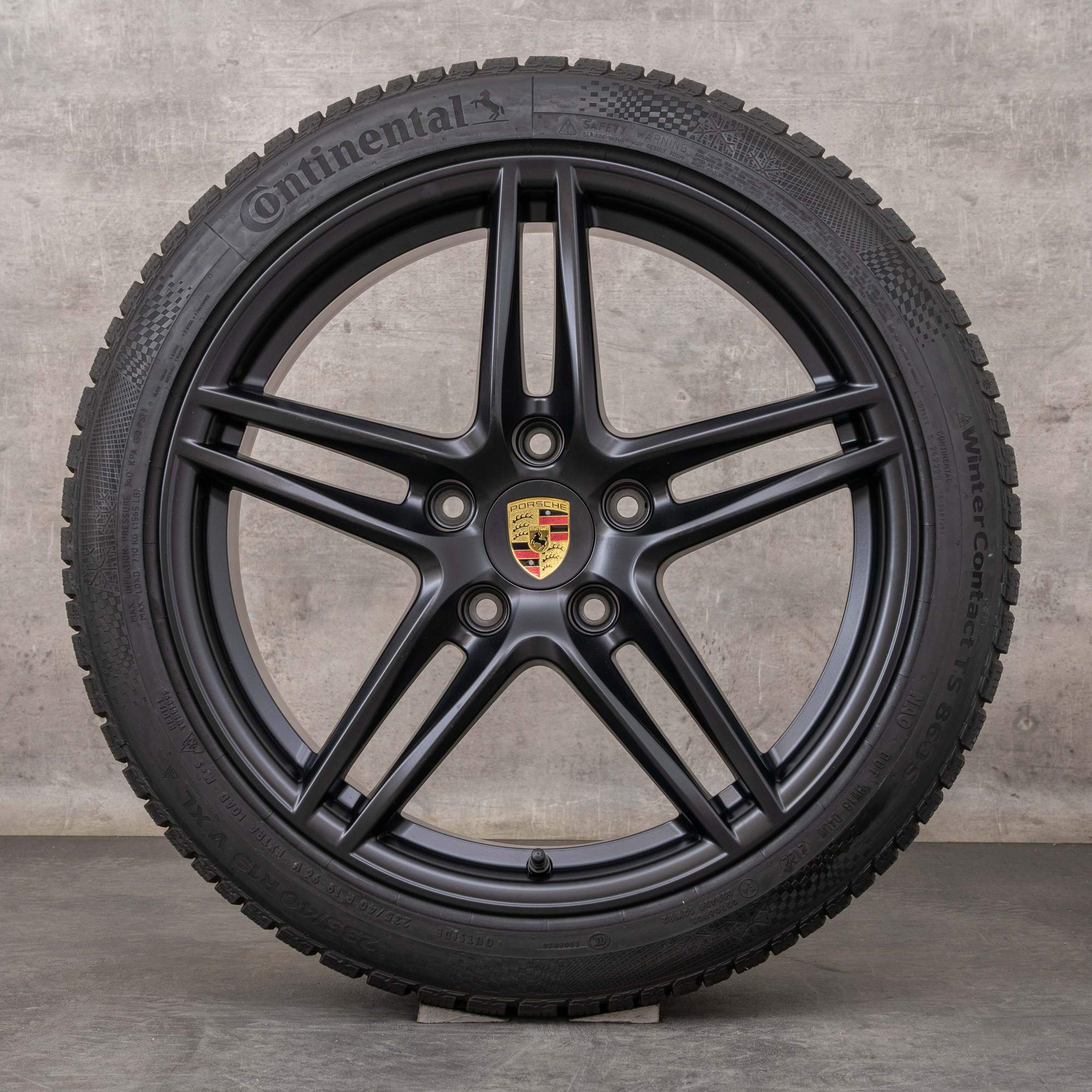 Jantes e pneus inverno originais Porsche 991 II de 19 polegadas Carrera S 4S T jantes 99136251000 99136256001 preto mate