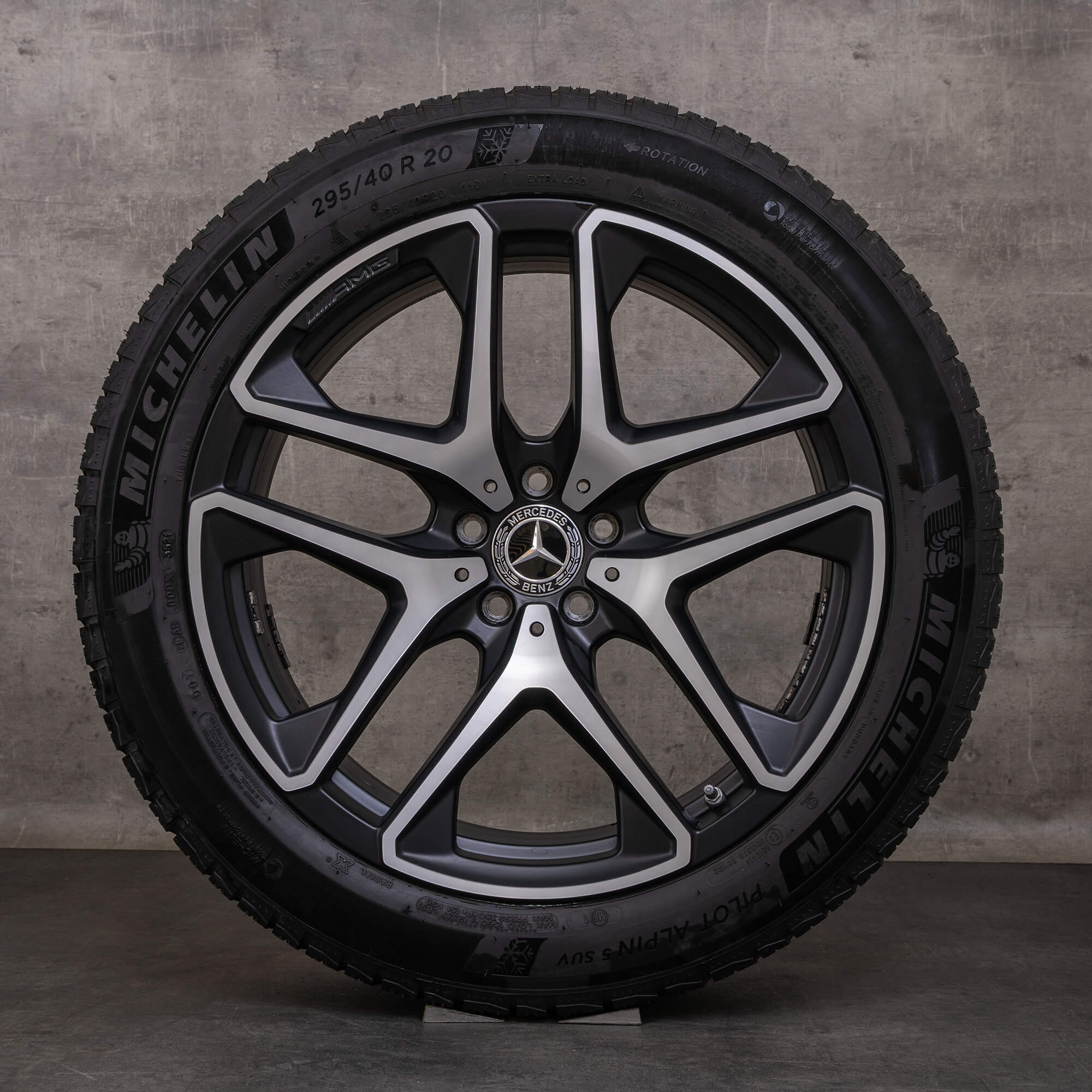 Originale Mercedes Benz GLC 63 & S AMG vinterdæk med fælge 20 tommer X253 C253 A2534013600 A2534013700 sort mat blank drejet