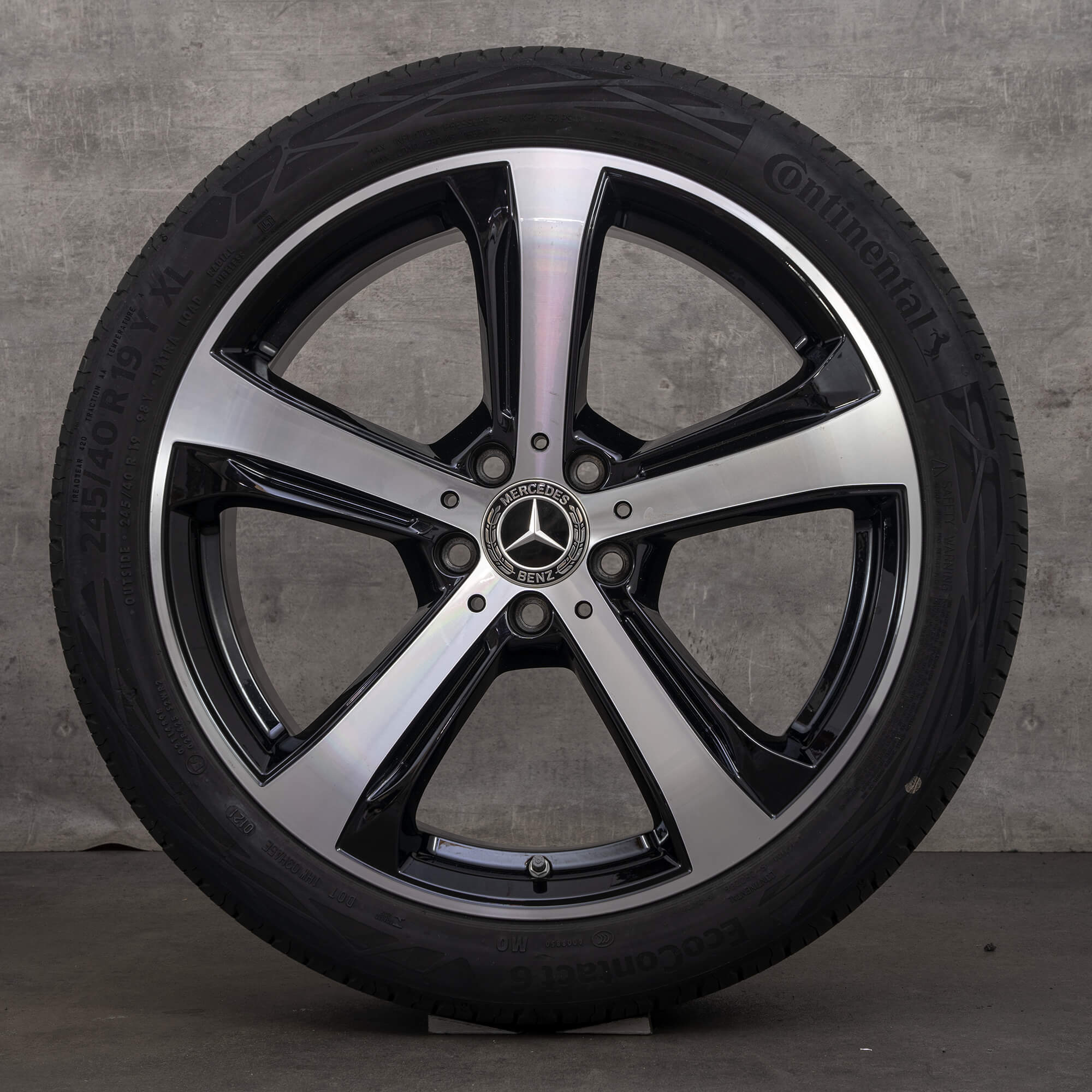 Orijinal Mercedes Benz C Sınıfı jantlar 19 inç X206 All-Terrain yaz lastikleri A2064015800 siyah parlak tornalı YENİ