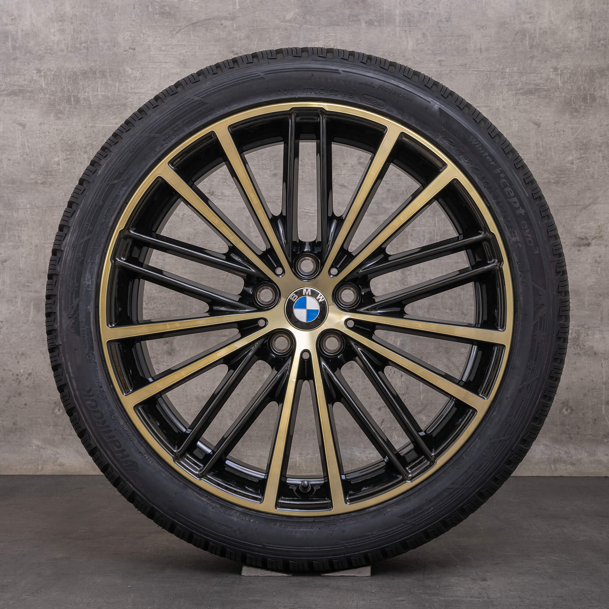 Original BMW 5er Winterräder 19 Zoll G30 G31 Felgen Styling 635 6894839 6894840 schwarz gold NEU