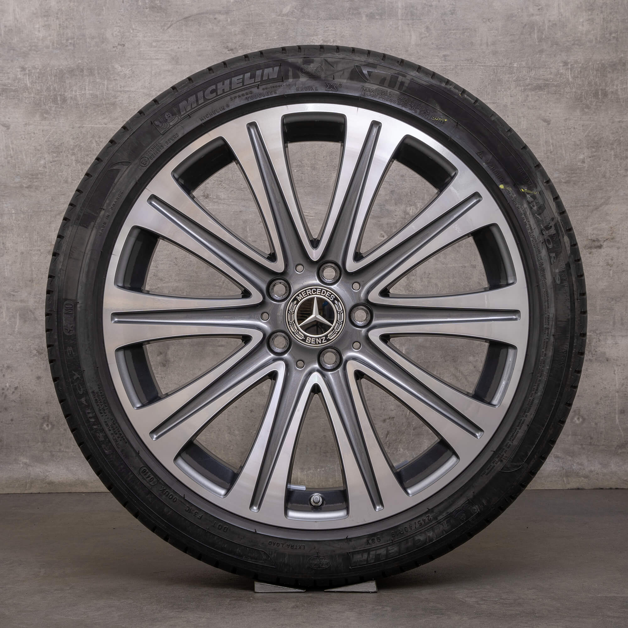 Llantas originales Mercedes Benz Clase E de 19 pulgadas W213 S213 C238 A238 neumáticos verano A2134010500 gris himalaya torneado brillante