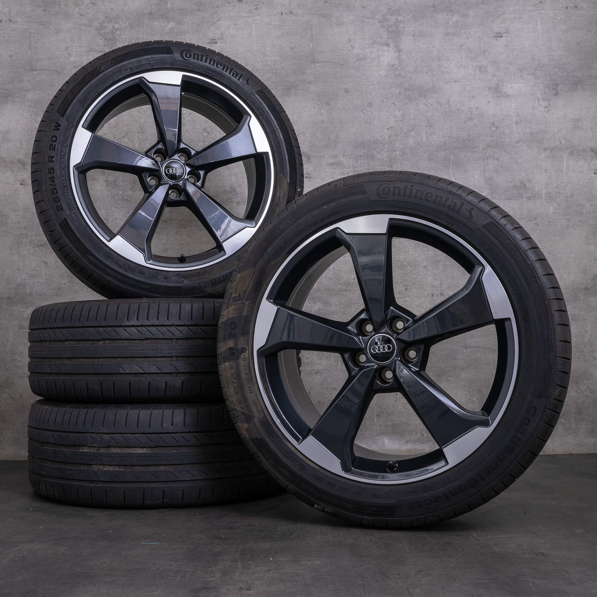oem Audi Q5 SQ5 rims 20 inch FY summer wheels Rotor 80A601025AQ black glossy turned