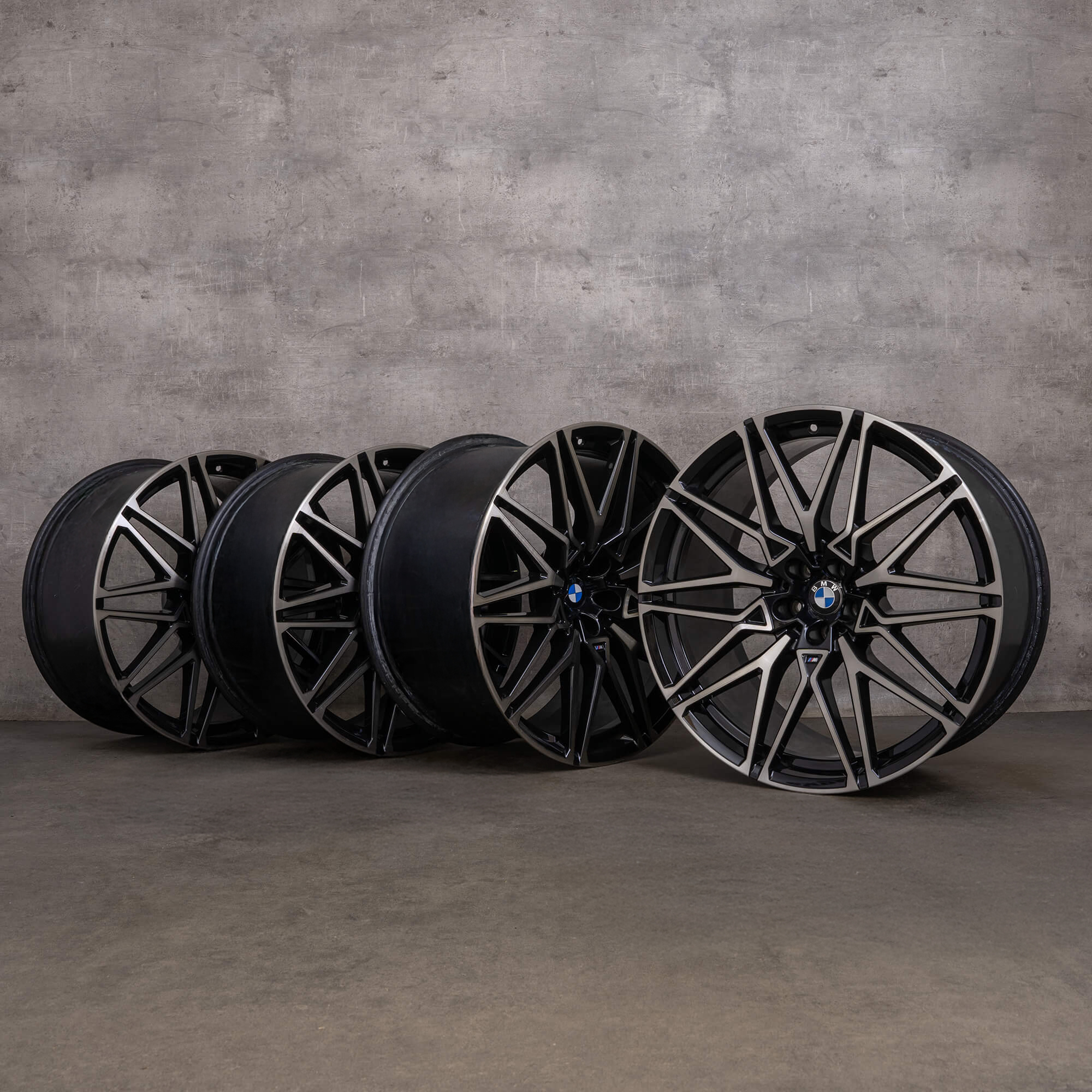 Jantes originais BMW X5M X6M 21 22 polegadas F95 F96 818 M 9503307 9503308 preto brilhante torneado