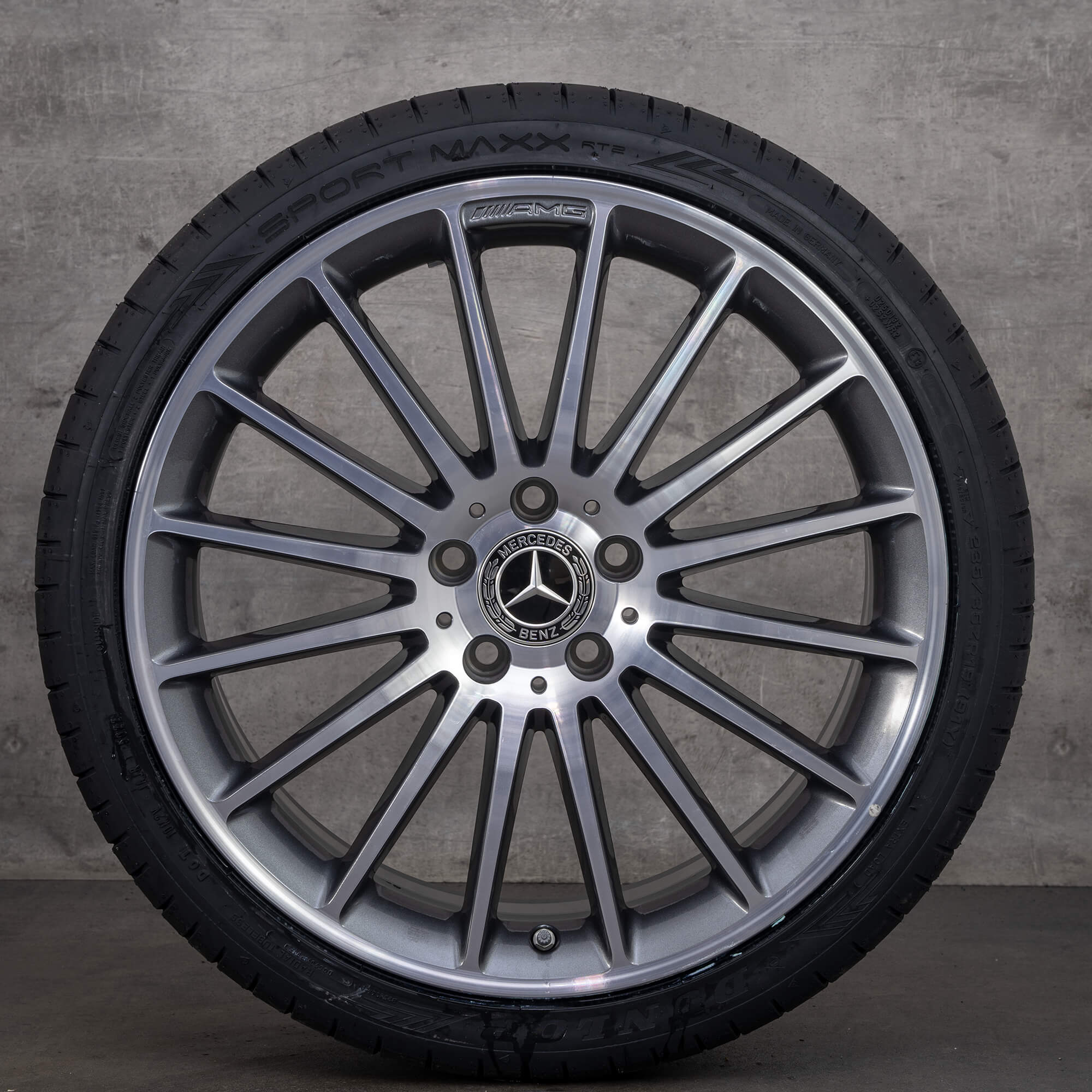 OEM AMG Mercedes Benz A-Class A45 CLA45 19 inch rims W176 C117 X117 summer tires A1764010502 himalaya grey high-sheen - wheel 1 of 4