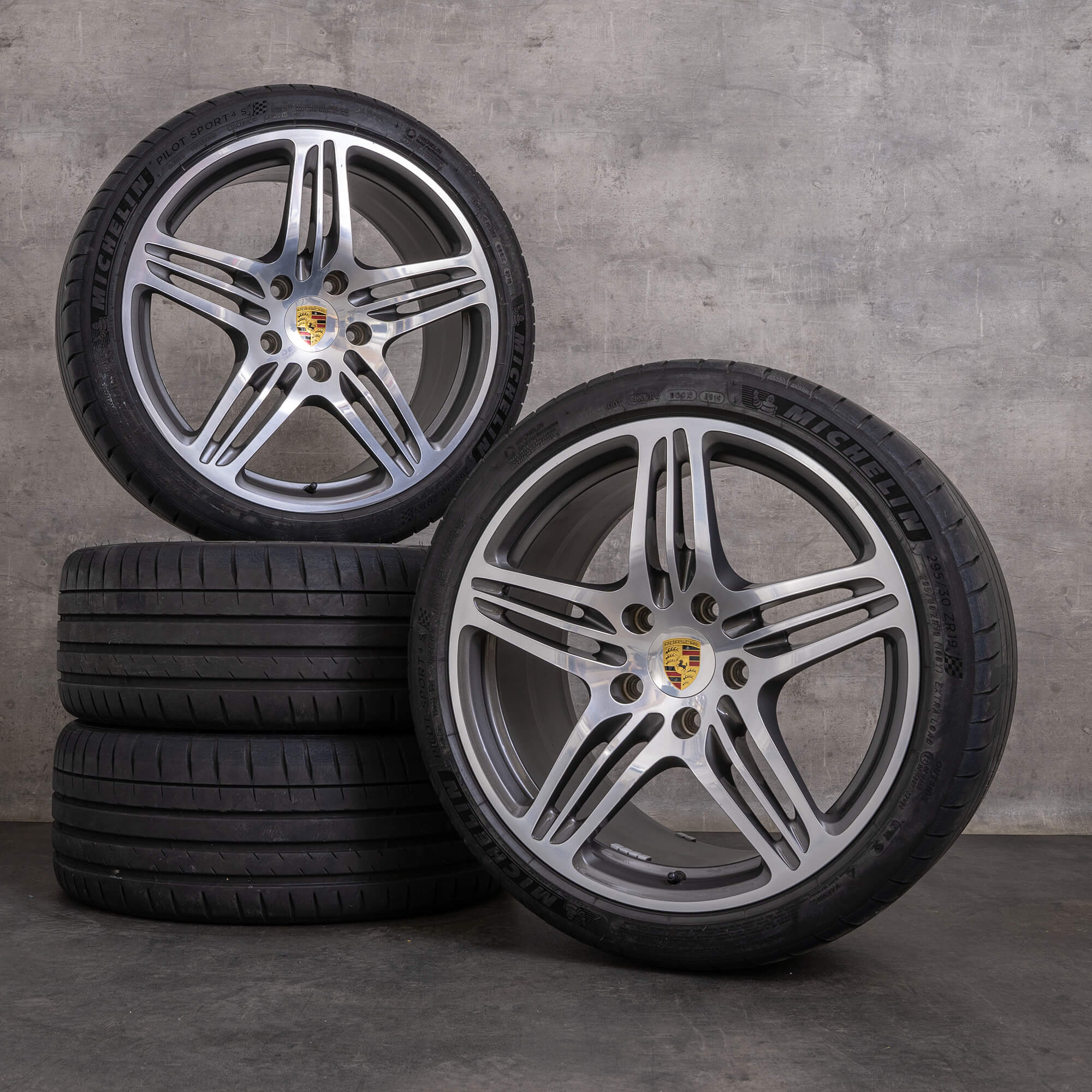 Oem Porsche 911 Jantes 19 pouces 997 pneus été jantes 99736215602 99736216209 titane brillant