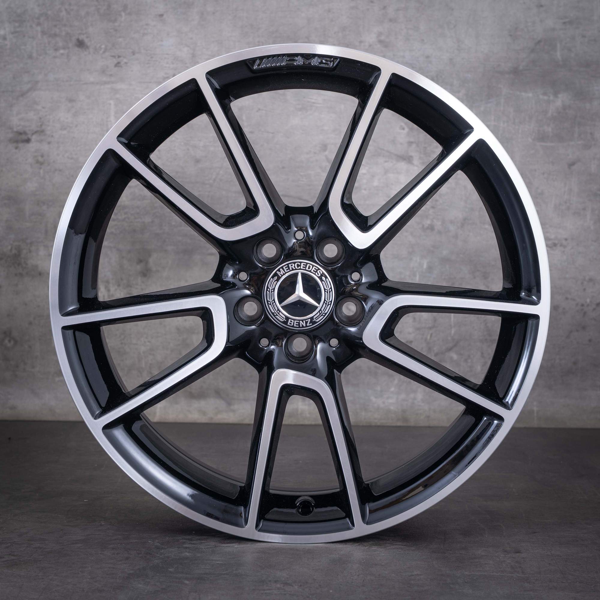 OEM Mercedes-Benz C-Class AMG 19inch rims W205 S205 C205 A205 A2054012200 A2054012300 black front diamond cut NEW