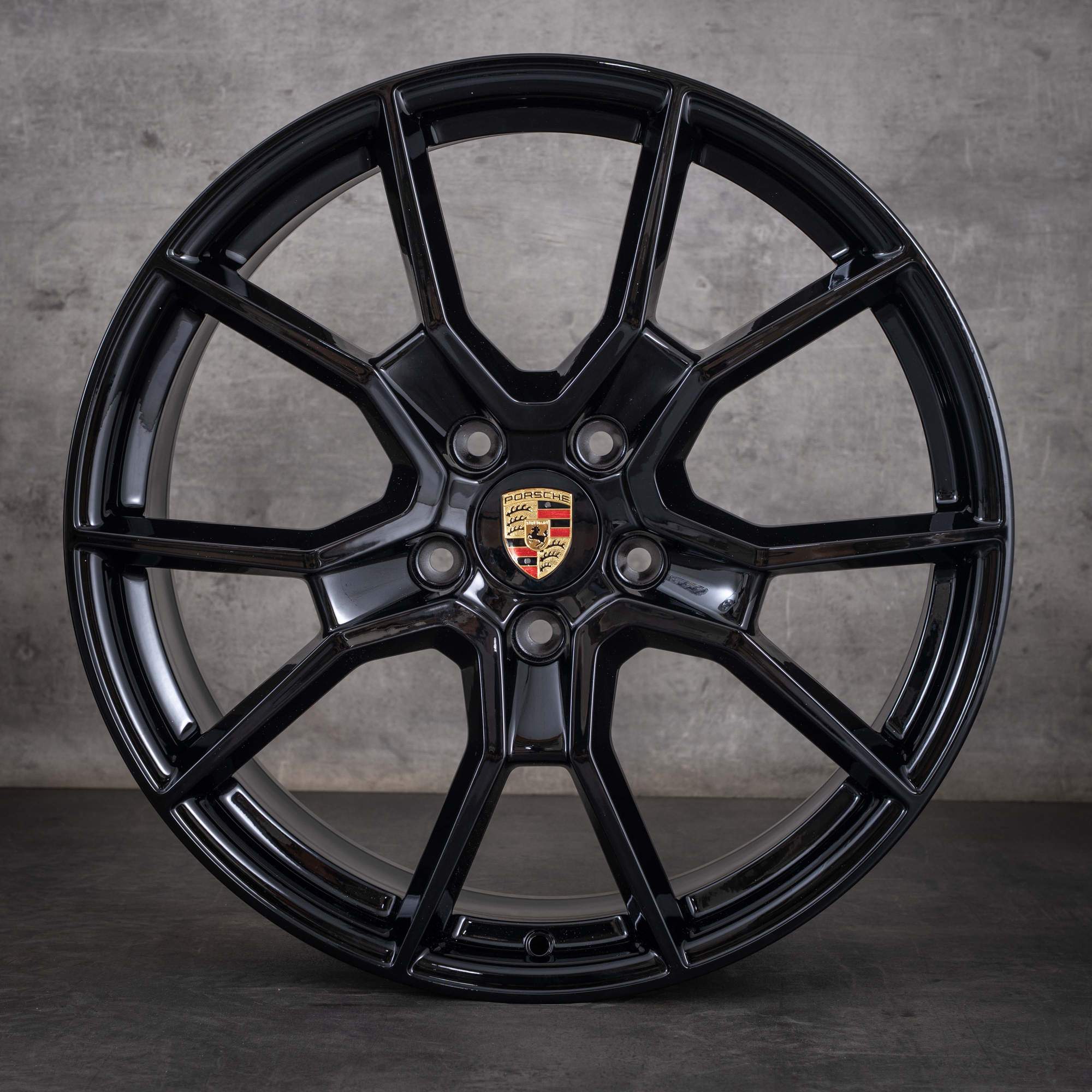 Original Porsche Taycan Felgen 21 Zoll 9J1 I & II Sommerräder 9J1601025BC 9J1601025BD schwarz glanz