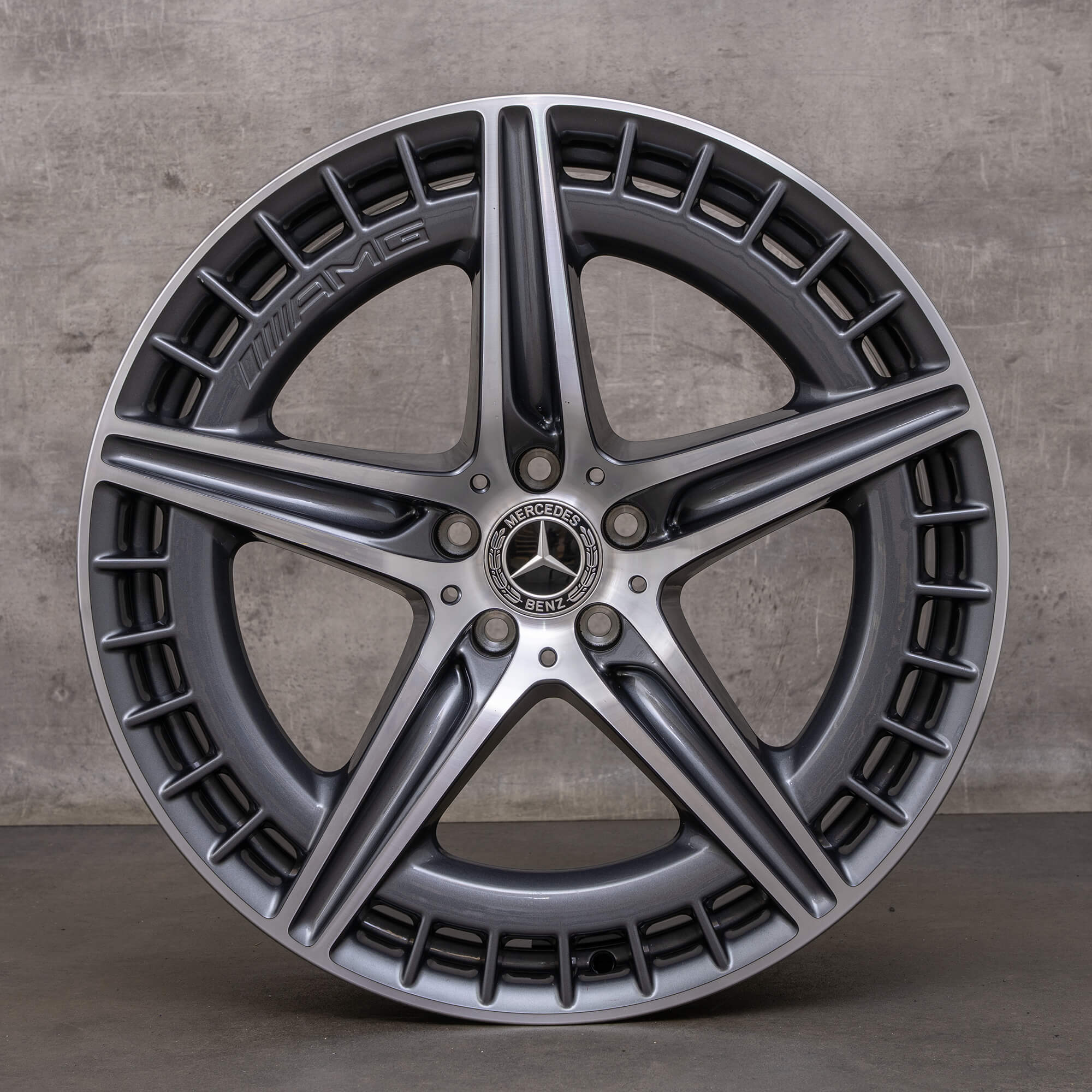 Original Mercedes Benz EQS 53 AMG llantas 21 pulgadas V297 A2974011600 gris himalaya alto brillo torneado NUEVO