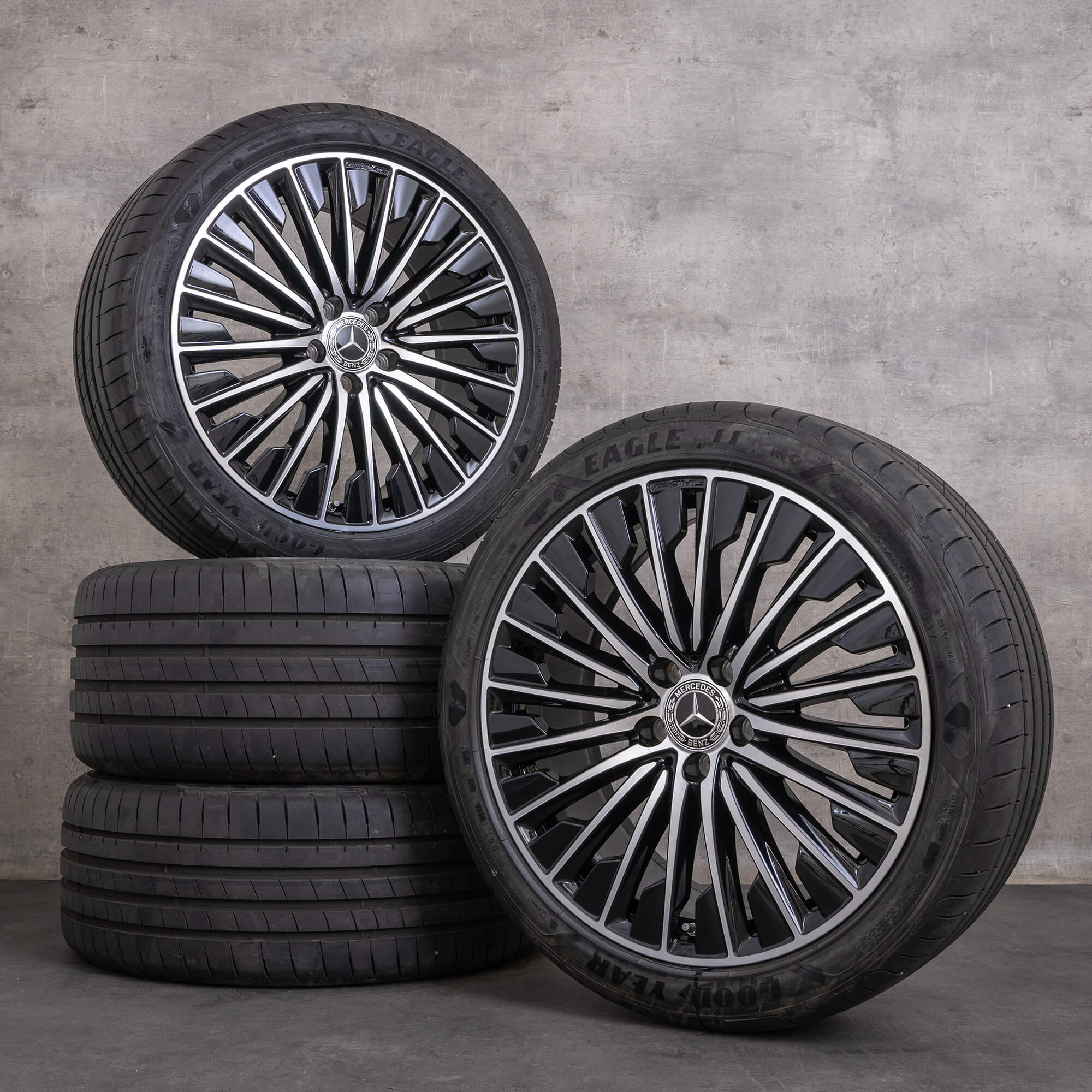 Llantas originales Mercedes Benz CLE AMG de 19 pulgadas C236 A236 Sommerrder A2364011900 A2364012000 negro brillante torneado
