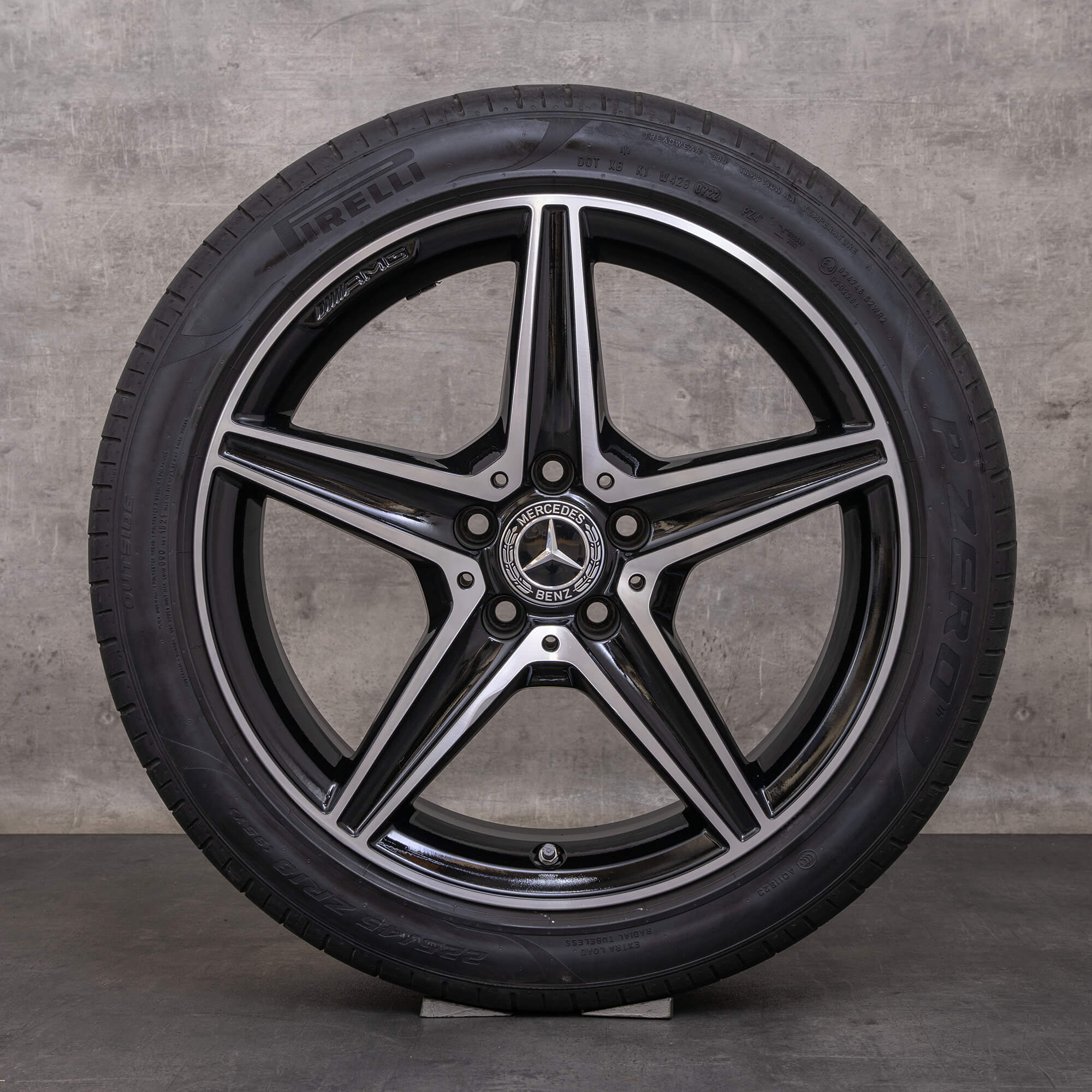 Orijinal Mercedes Benz C-Serisi AMG C43 C450 Sport yaz jant lastikleri 18 inç W205 S205 C205 A205 jantlar A2054014800 A2054017200 siyah mat