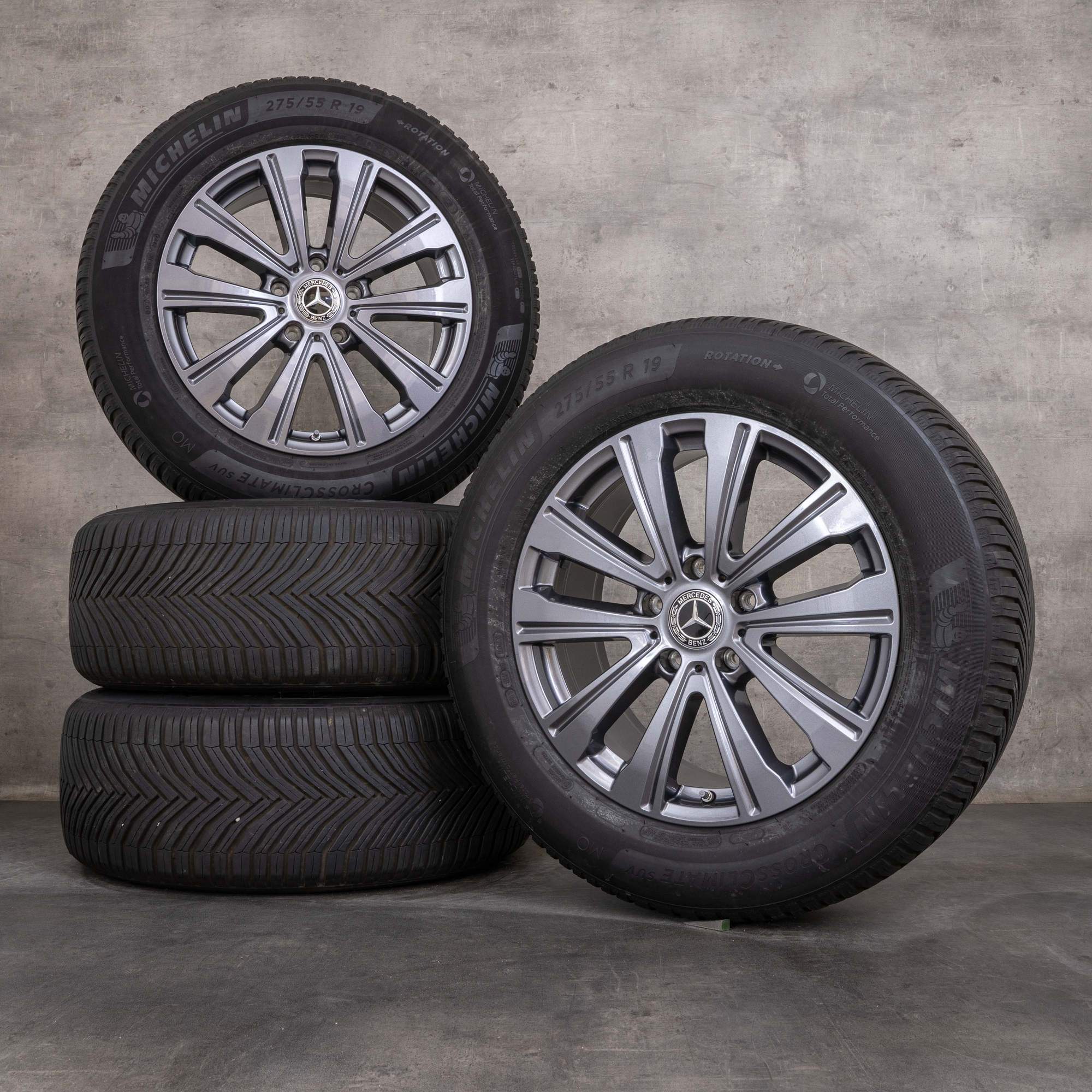 Originalní ráfky na auto Mercedes Benz třídy G 19" G450 G500 W463A W465 celoroční pneumatiky A4634011100 himalaya šedá lesklá