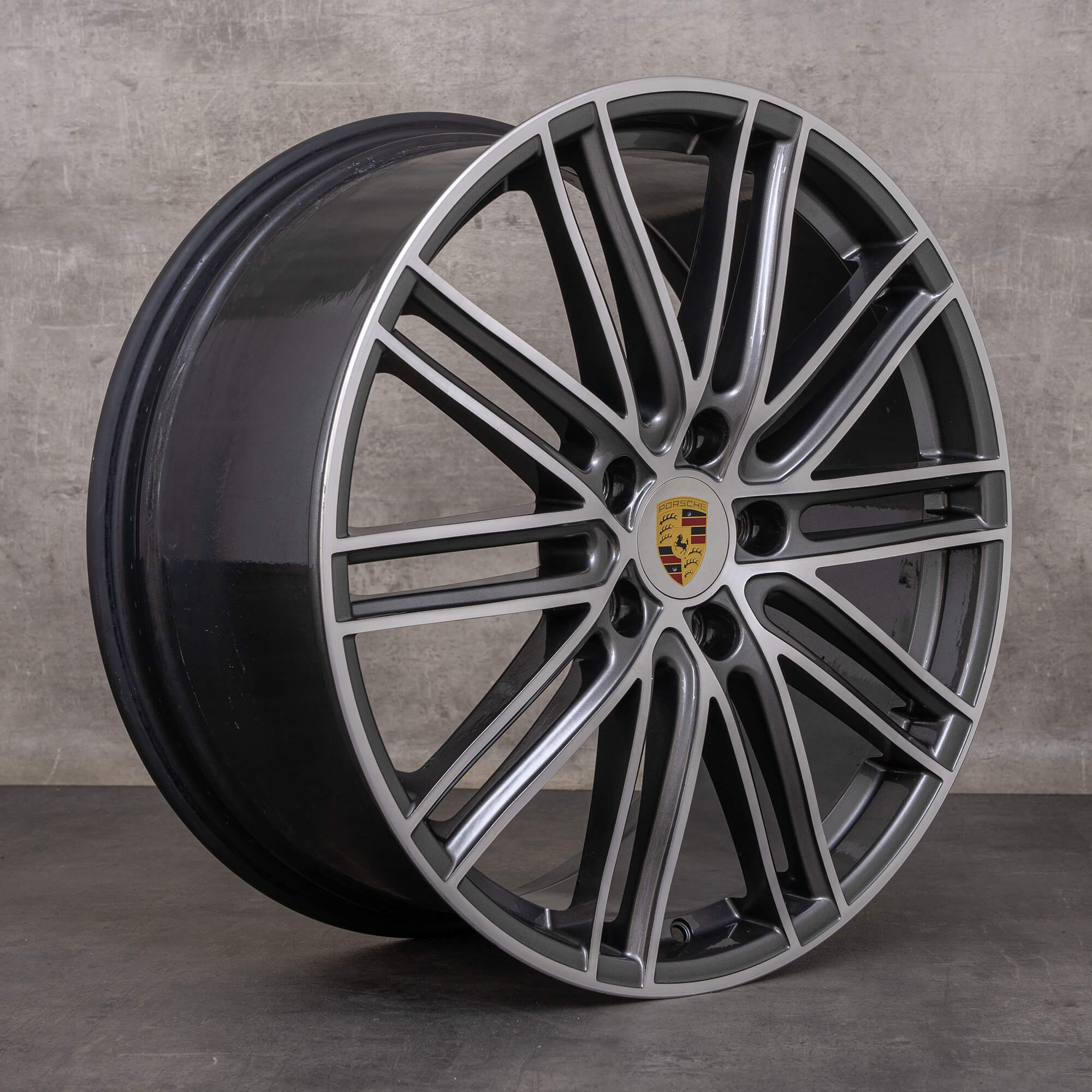 Cerchio Porsche Panamera originale 21 pollici 971 971601025AB titanio lucido