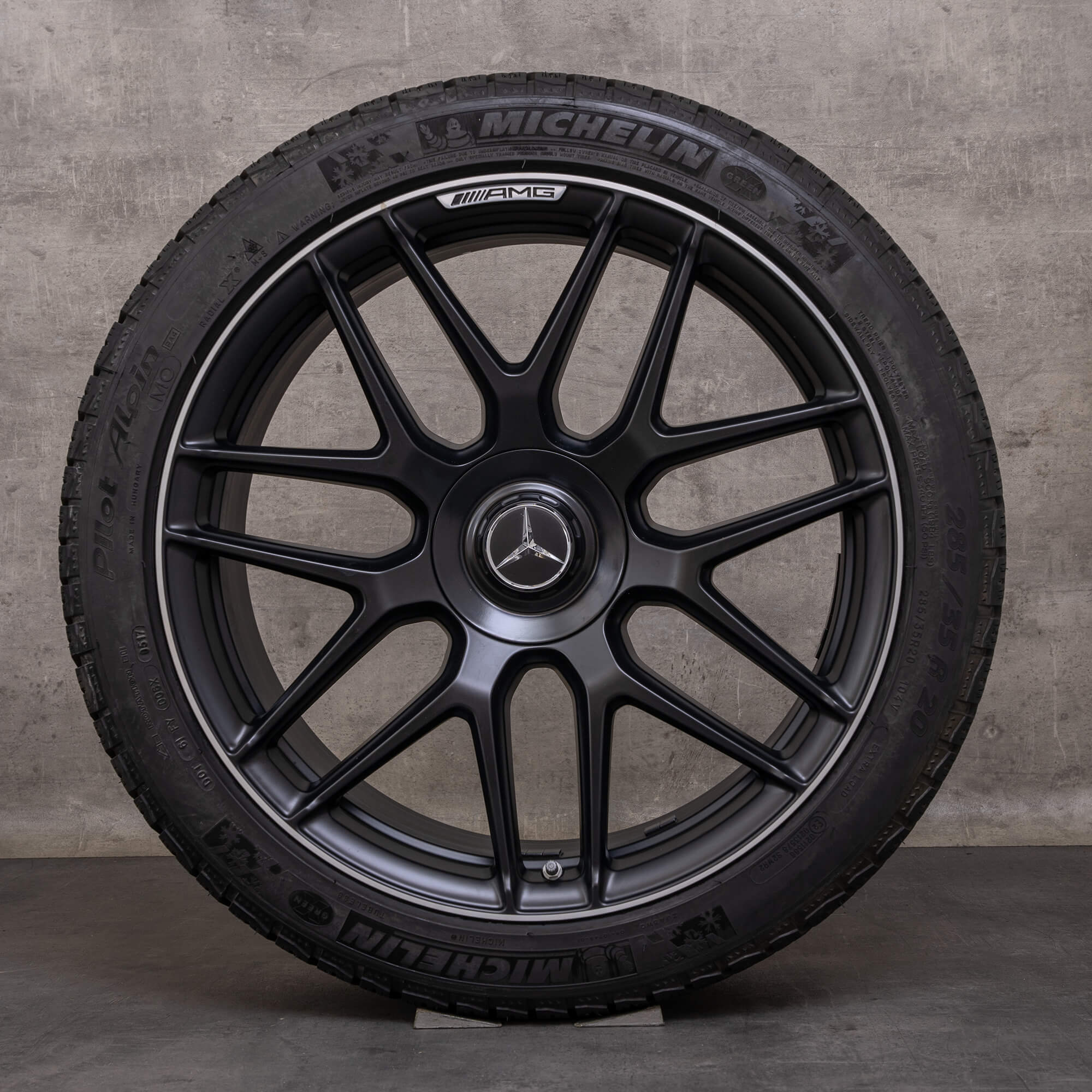 Orijinal Mercedes Benz S-Serisi S63 S65 AMG Winterrder 20 inç W222 A217 C217 Jantlar A2224014200 A2224014300 siyah mat parlak tornalanmış