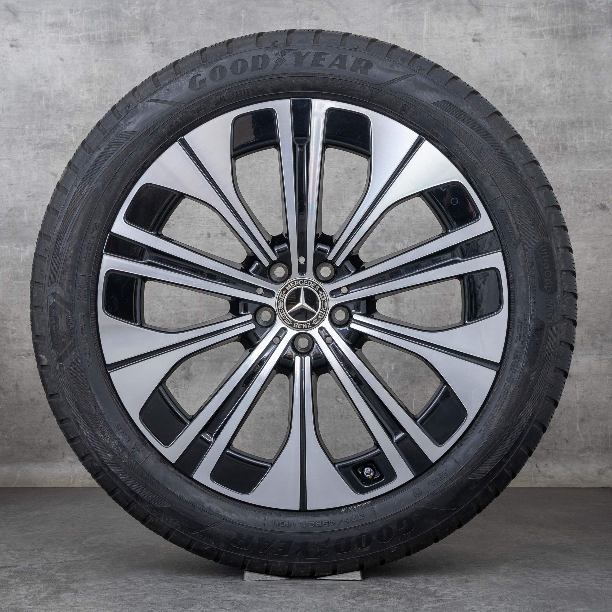 OEM Mercedes Benz EQS winter wheels 21 inch X296 rims A2964011200 black polisched