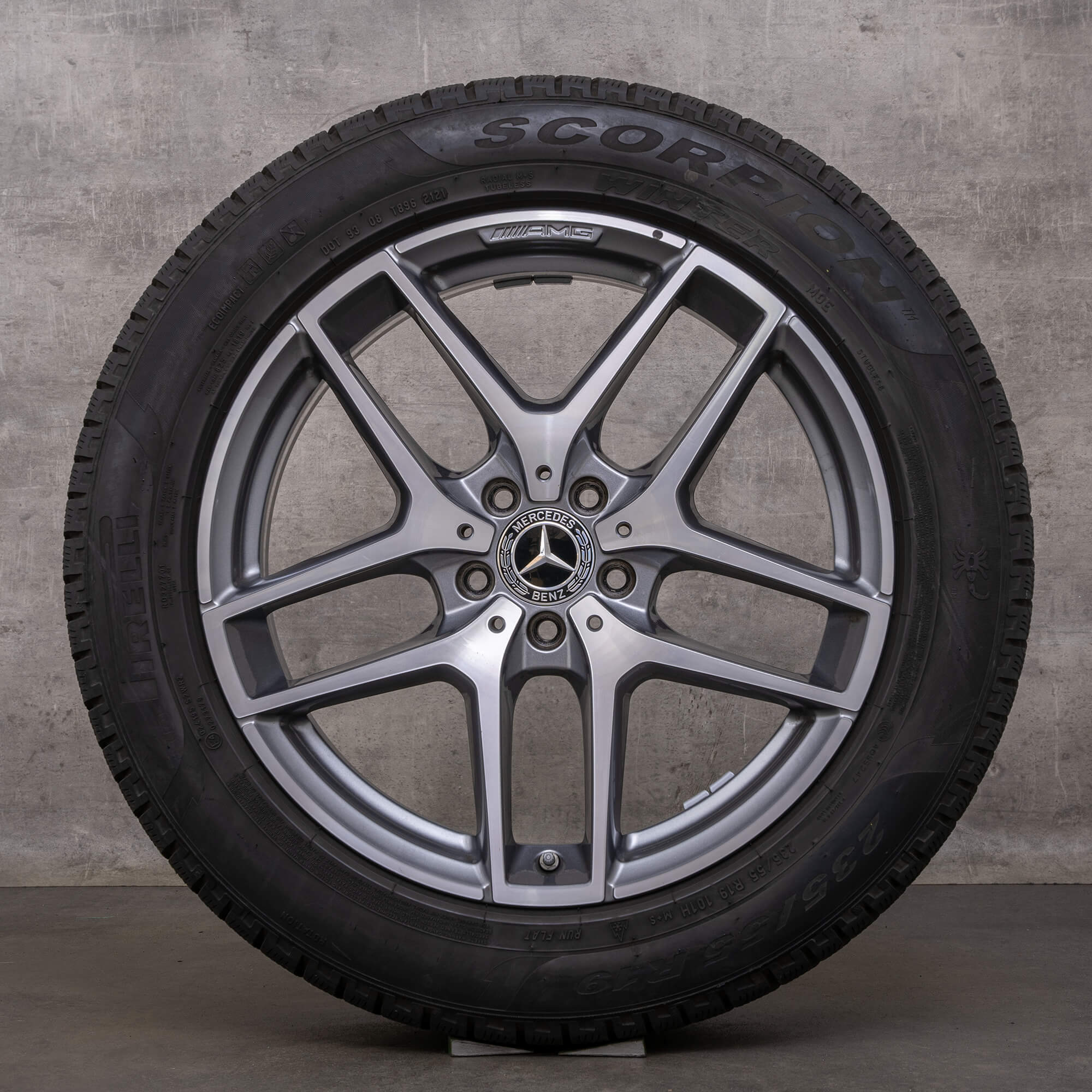Oryginał AMG Mercedes Benz GLC & 43 felgi 19 cali C253 X253 koła letnie A2534011800 himalaya szary polerowane