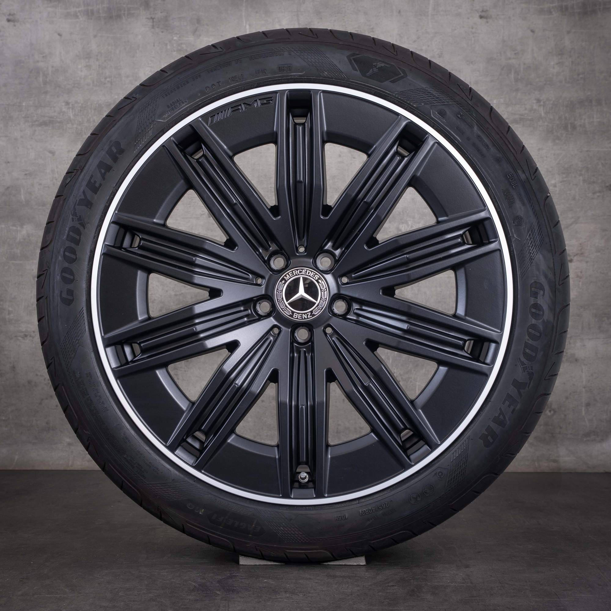 Original Mercedes Benz EQE AMG Winterräder 21 Zoll SUV X294 Felgen A2944011200 schwarz matt rand glanzgedreht