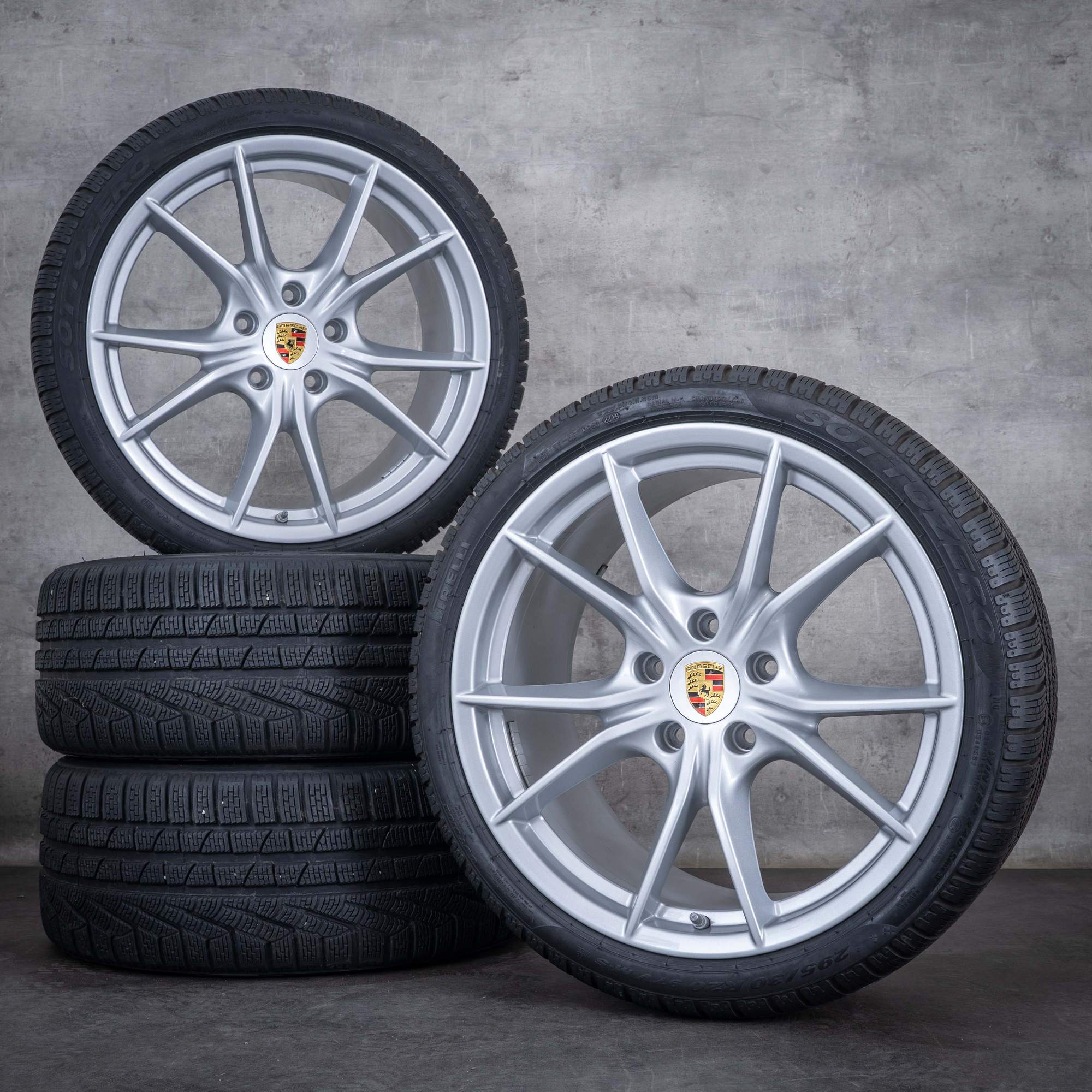 Alkuperäiset Porsche 991 II talvirenkaat 20 tuuman Carrera 4 & S GTS vanteet 99136271000 99136276003 silver glossy