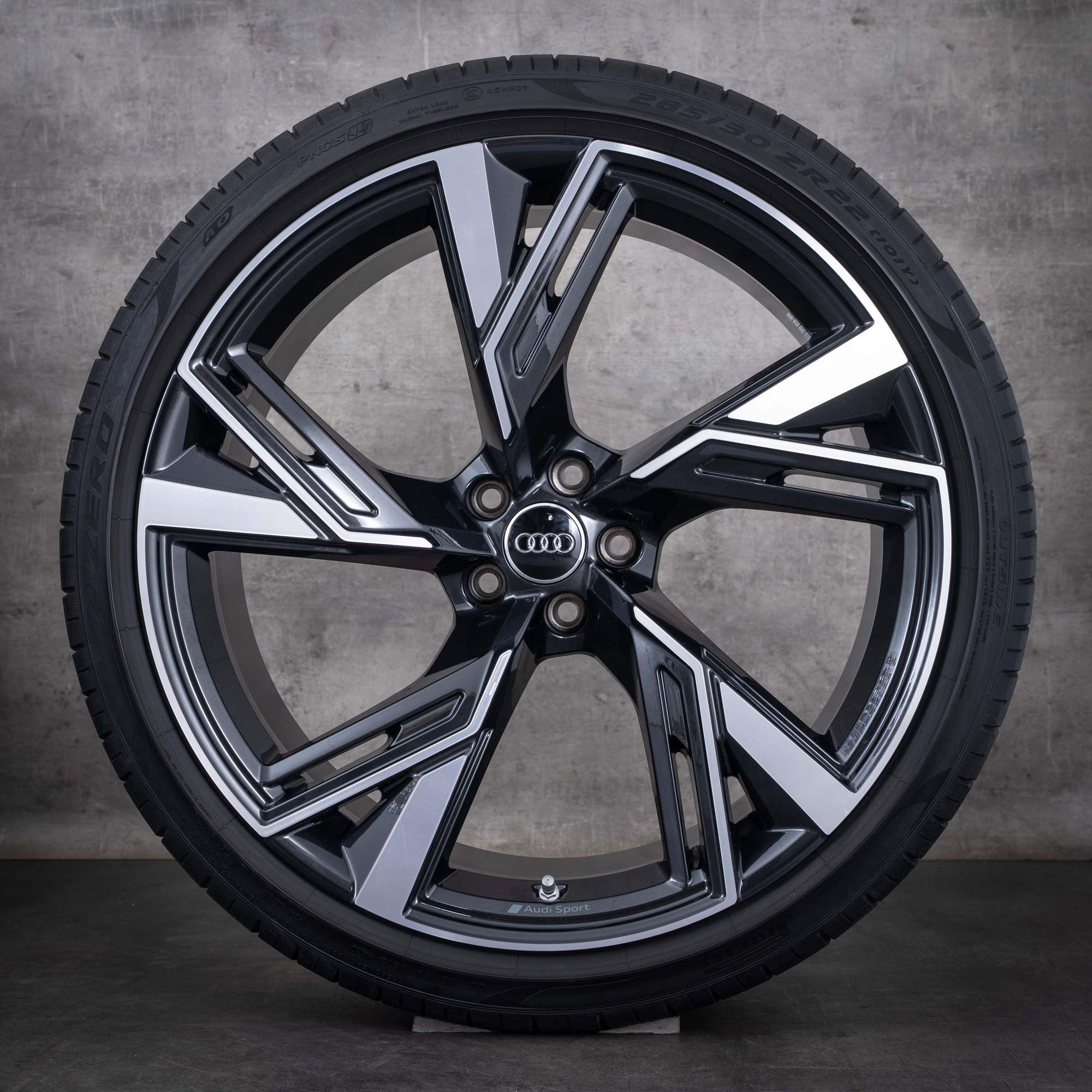 Originale Audi RS6 RS7-felger 22 tommer 4K C8 sommerhjul 4K0601025R granitt, frontpolert