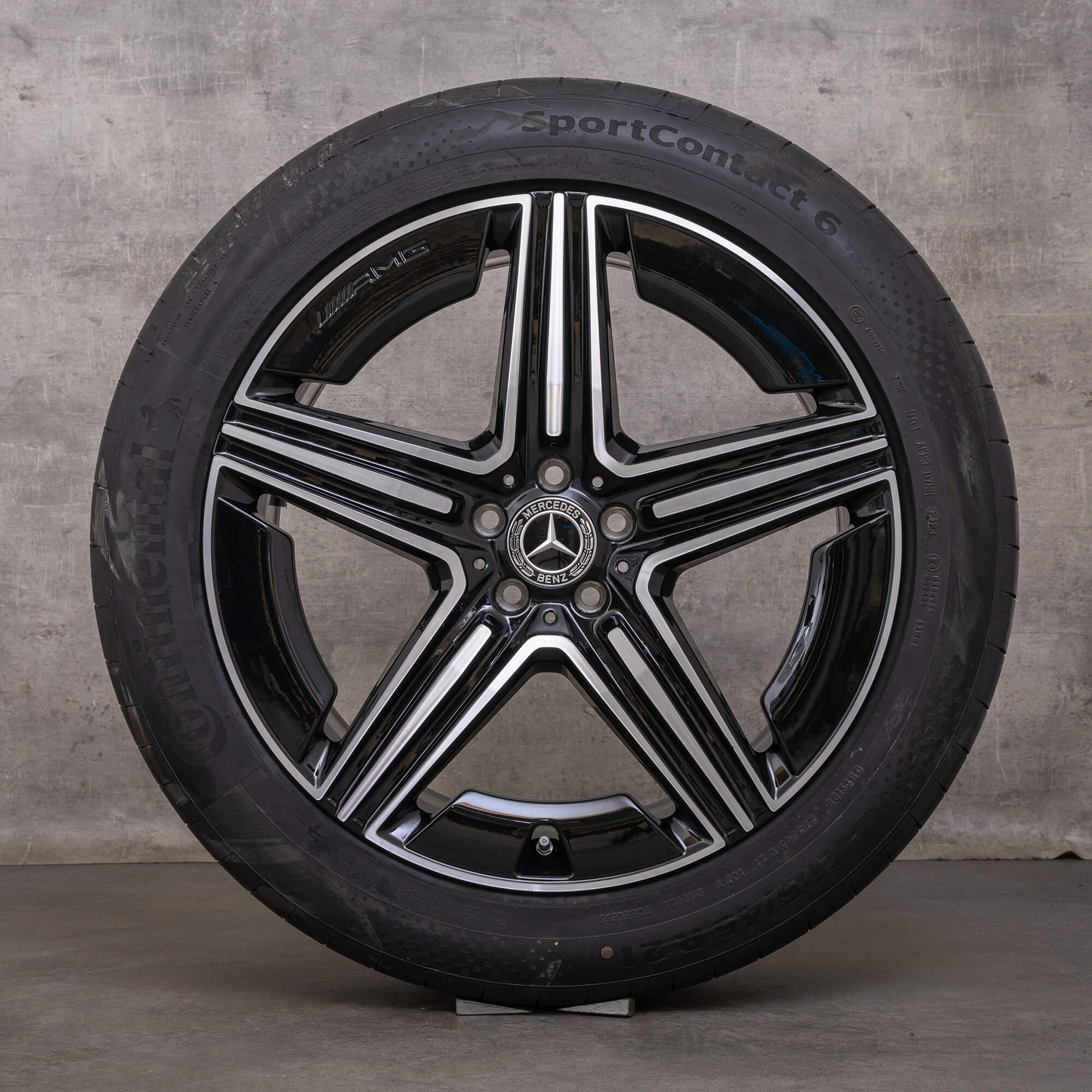 OEM Mercedes Benz GLE AMG rims 21 inch V167 C167 summer wheels A1674014301 A1674014401 black glossy turned