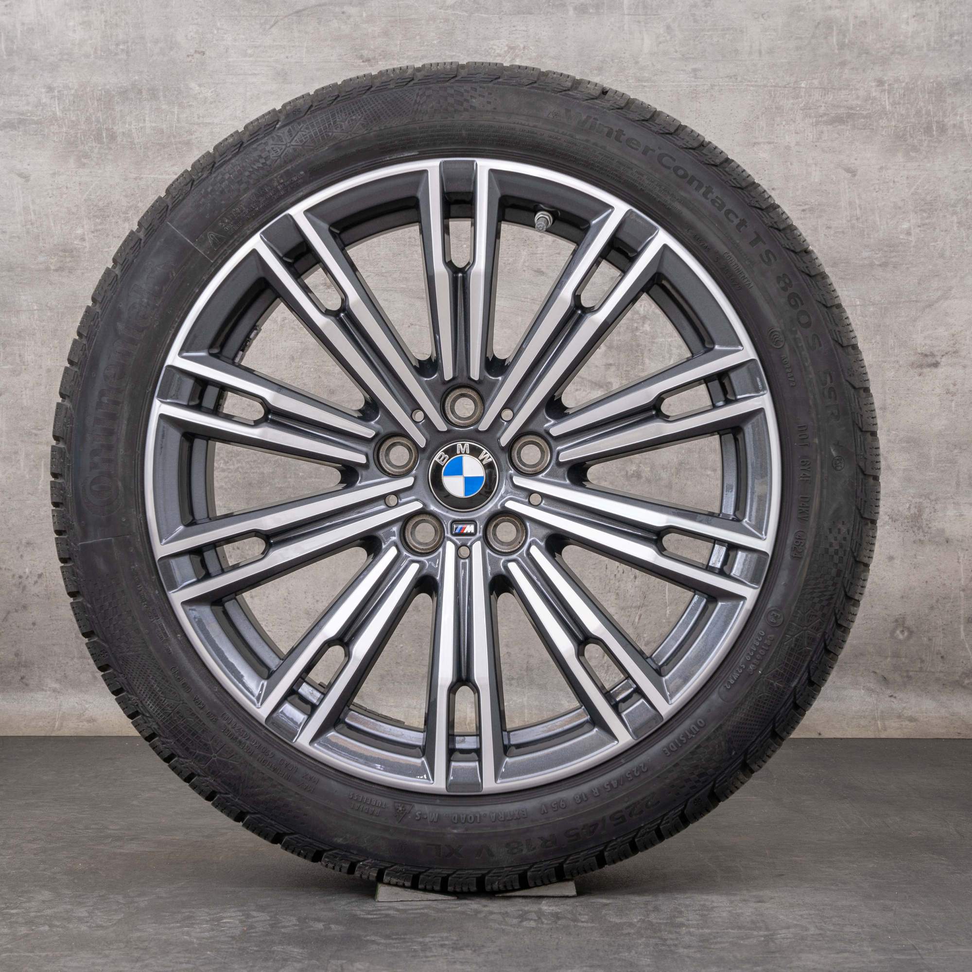 Oryginalał BMW seria 2 3 4 koła zimowe 18 cali G42 G20 G21 G22 G23 felgi stylizacja 790 M 8089890 orbit szary Polerowane
