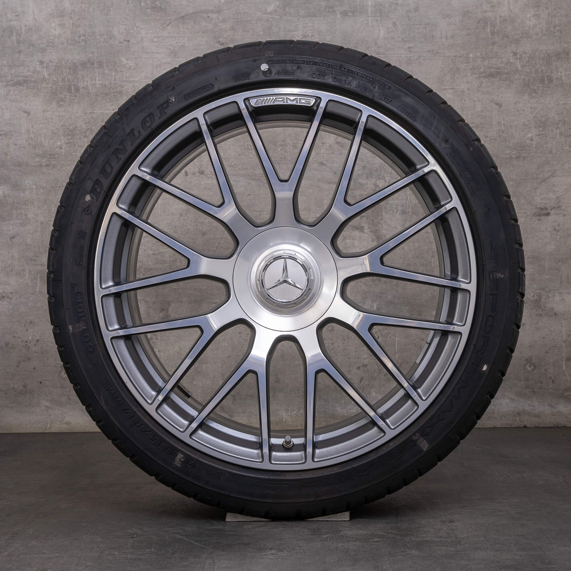 Orijinal Mercedes Benz C-Serisi C63 & S AMG jantlar 19 inç W205 S205 yaz jant lastik A2054011700 A2054011800 himalaya gri parlak tornalanmış