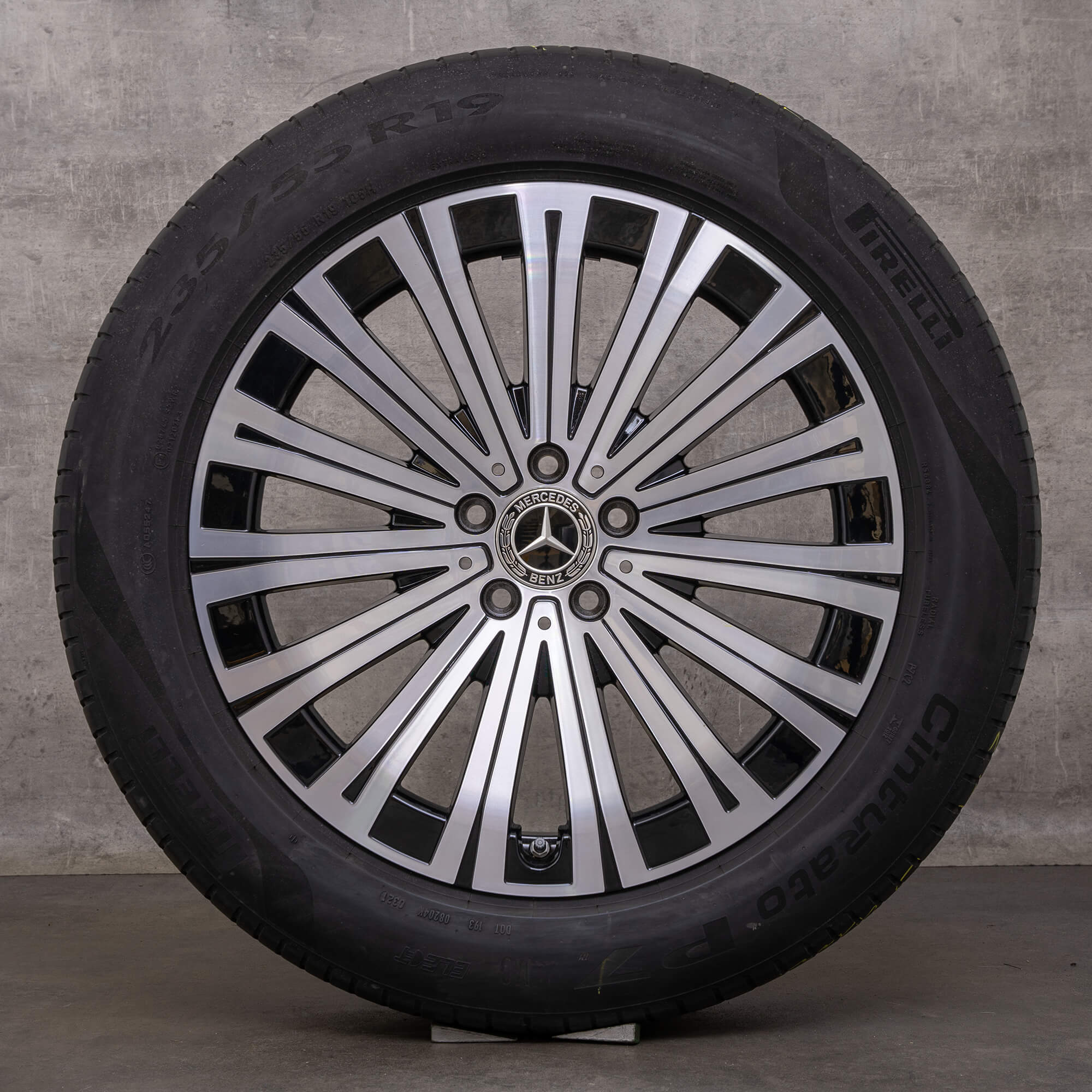 Original Mercedes Benz EQS Jantes 19 pouces V297 Roues d'été A2974010500 noir brillant