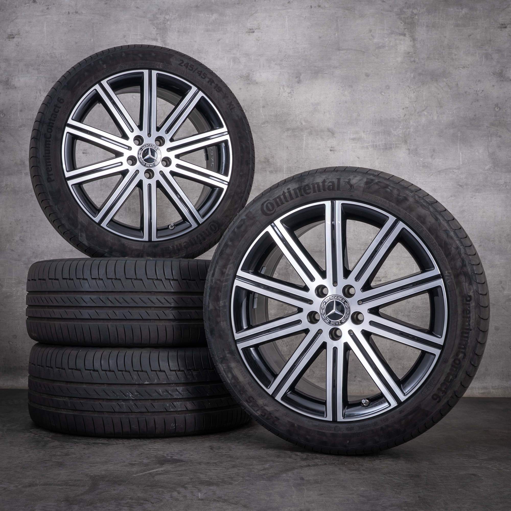 Jante originale Mercedes-Benz Clasa V de 19 inci W447 Vito pentru roți de vară A4474015600 negre diamantate