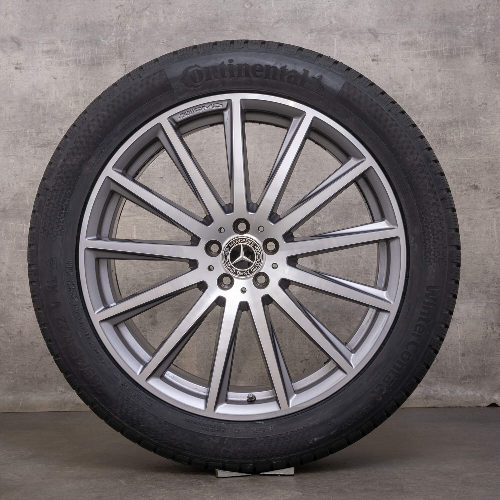 OEM Mercedes Benz GLS AMG winter wheels 22 inch X167 rims A1674017500 A1674017600 himalaya gray glossy turned