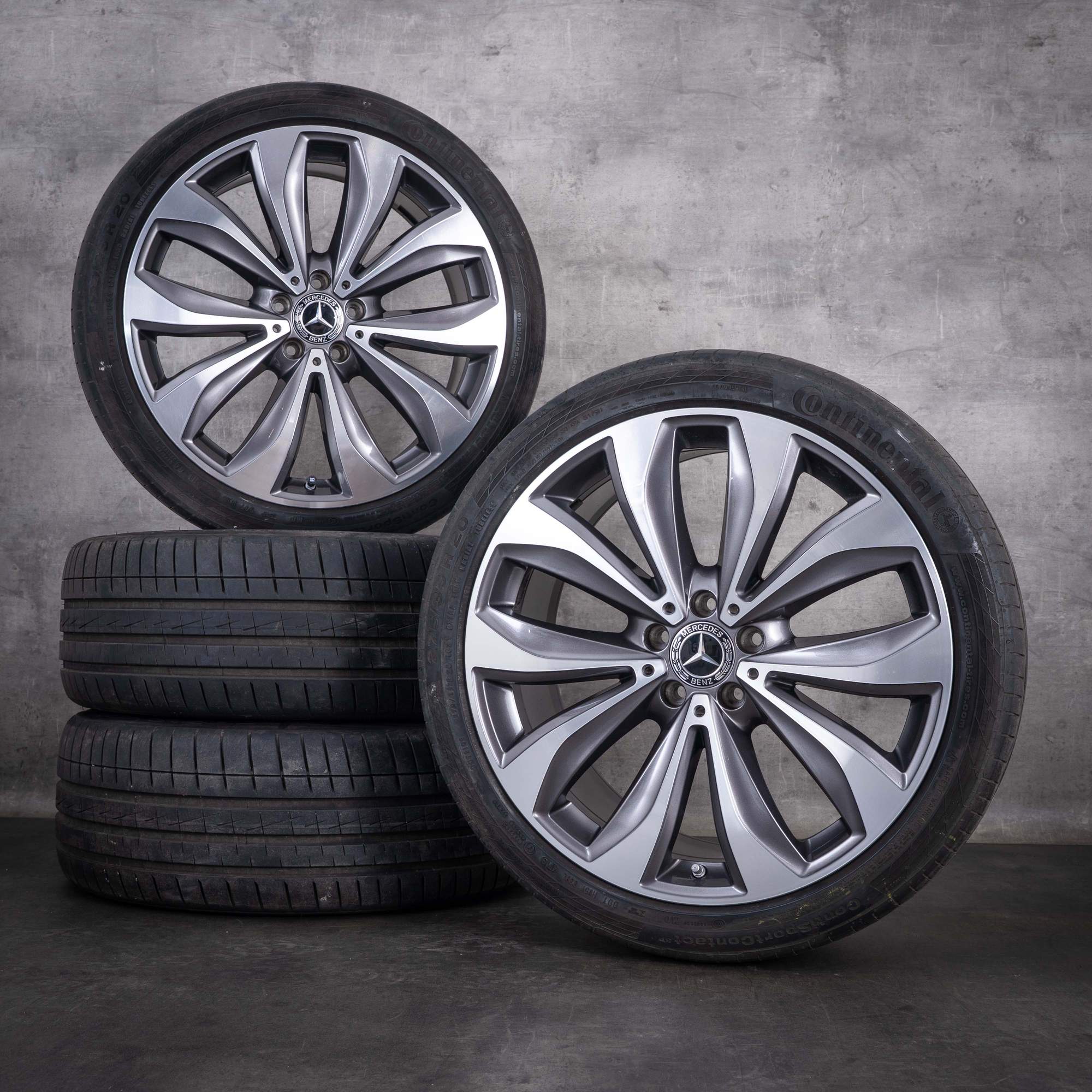 Original Mercedes Benz E-Klasse Winterräder 20 Zoll X213 All Terrain Felgen A2534012300 A2134014500 tremolit grey front glanzgedreht