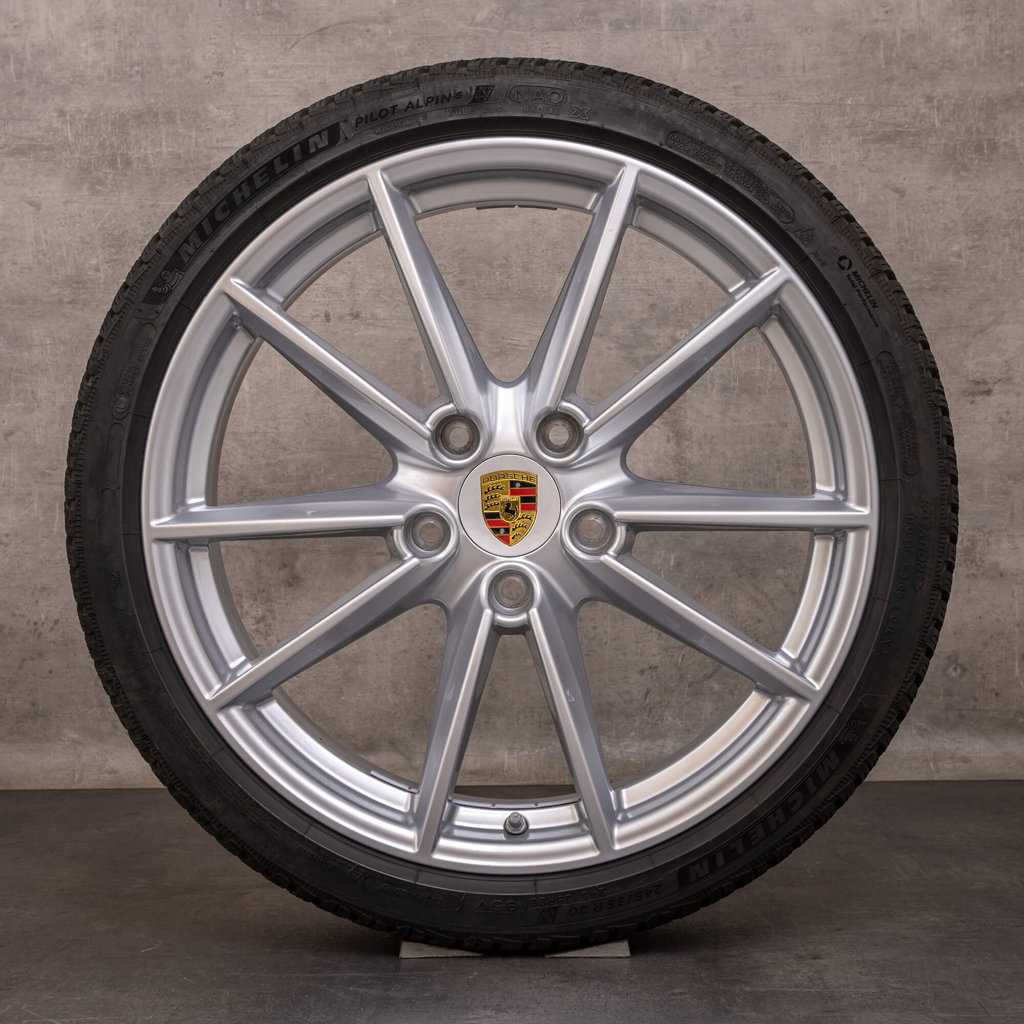 Alkuperäiset Porsche 911 talvirenkaat 20 21 tuuman 992 I vanteet 992601025C 992601025E hopea kiiltävä