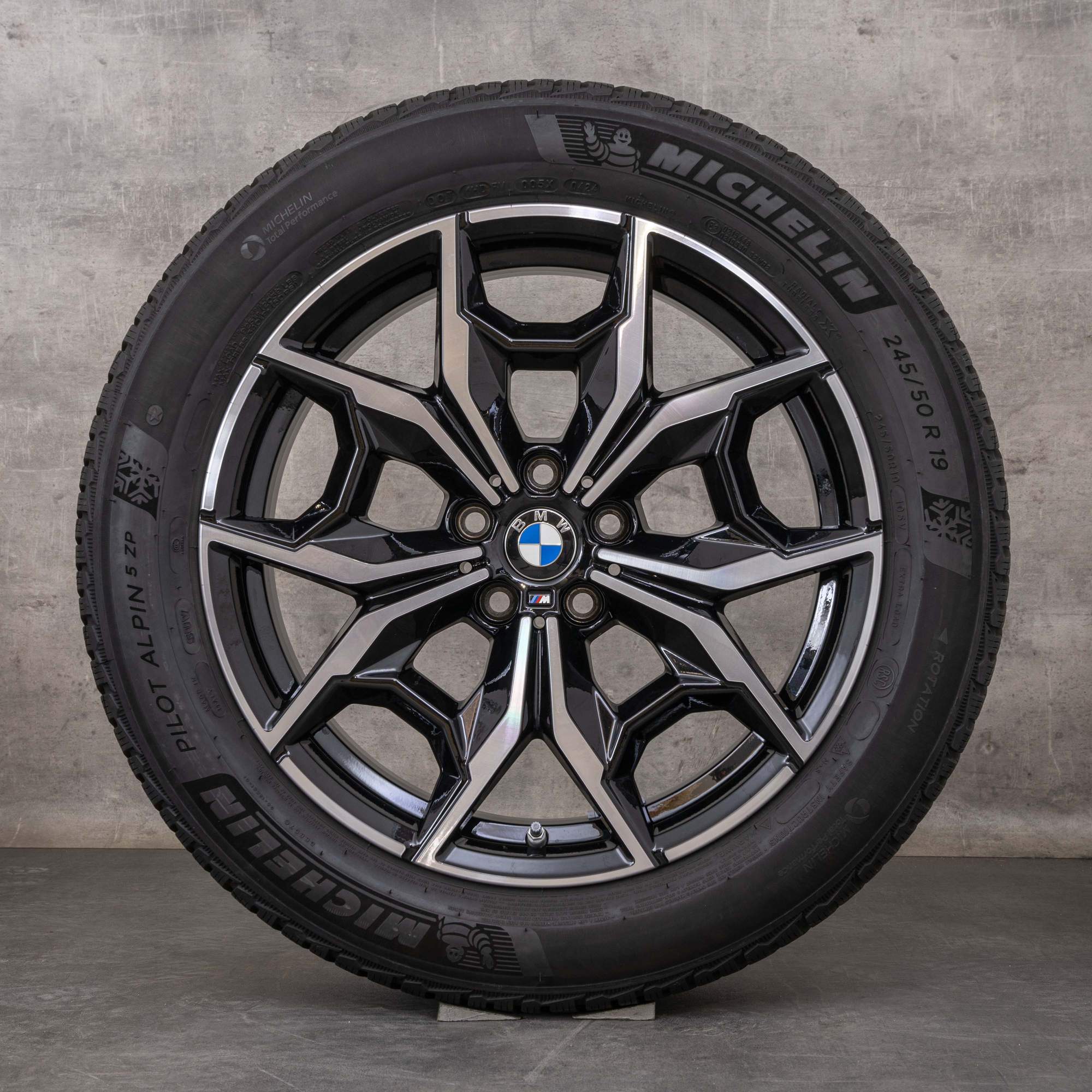 Oryginalał BMW X3 X4 koła zimowe 19 cali G01 G02 felgi stylizacja 887 M 7916263 czarny polerowane toczone